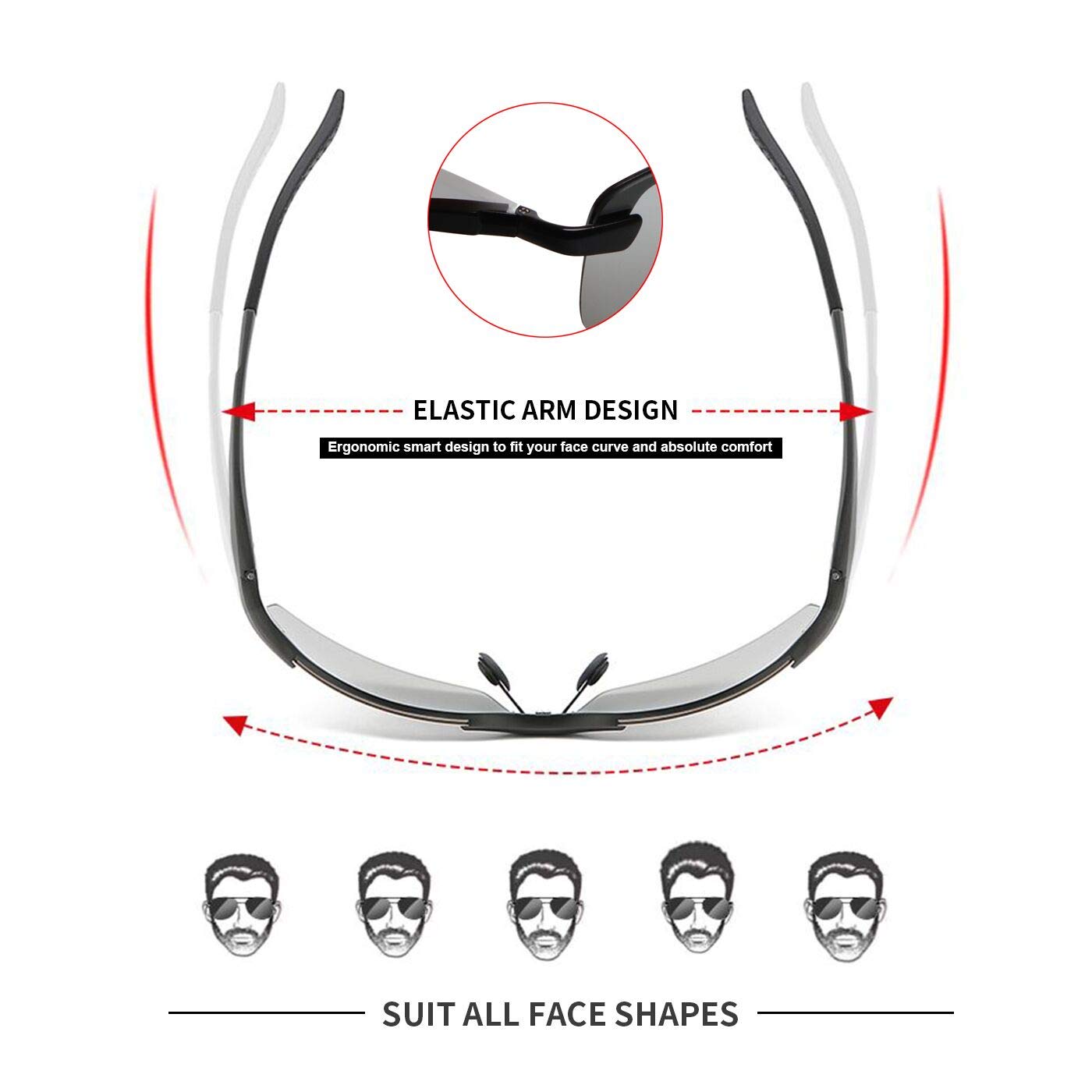Polarized Photochromic Z87 Safety Sunglasses for Men - Day & Night Driving Glasses for UV Protection & Eye Safety