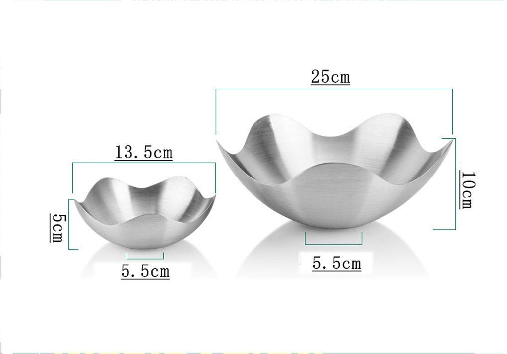 Lotus-Shaped Stainless Steel Fruit Plate & Candy Basket Set - 2 Pack Creative Metal Snack Bowls for Party, Dessert, and Home Storage | Elegant Ceramic Dinnerware & Dip Dishware for Entertaining