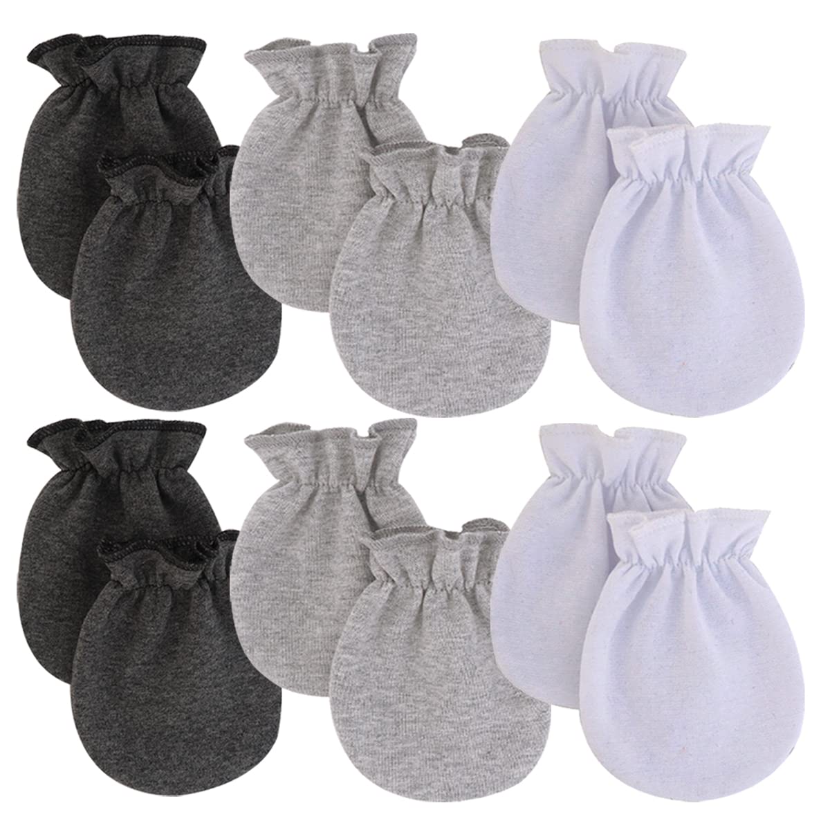 Newborn Baby Mittens - No-Scratch Unisex Infant Gloves, Soft & Breathable, Set of 6 Pairs - Perfect for Sleeping, Nursing & Protecting Baby's Skin