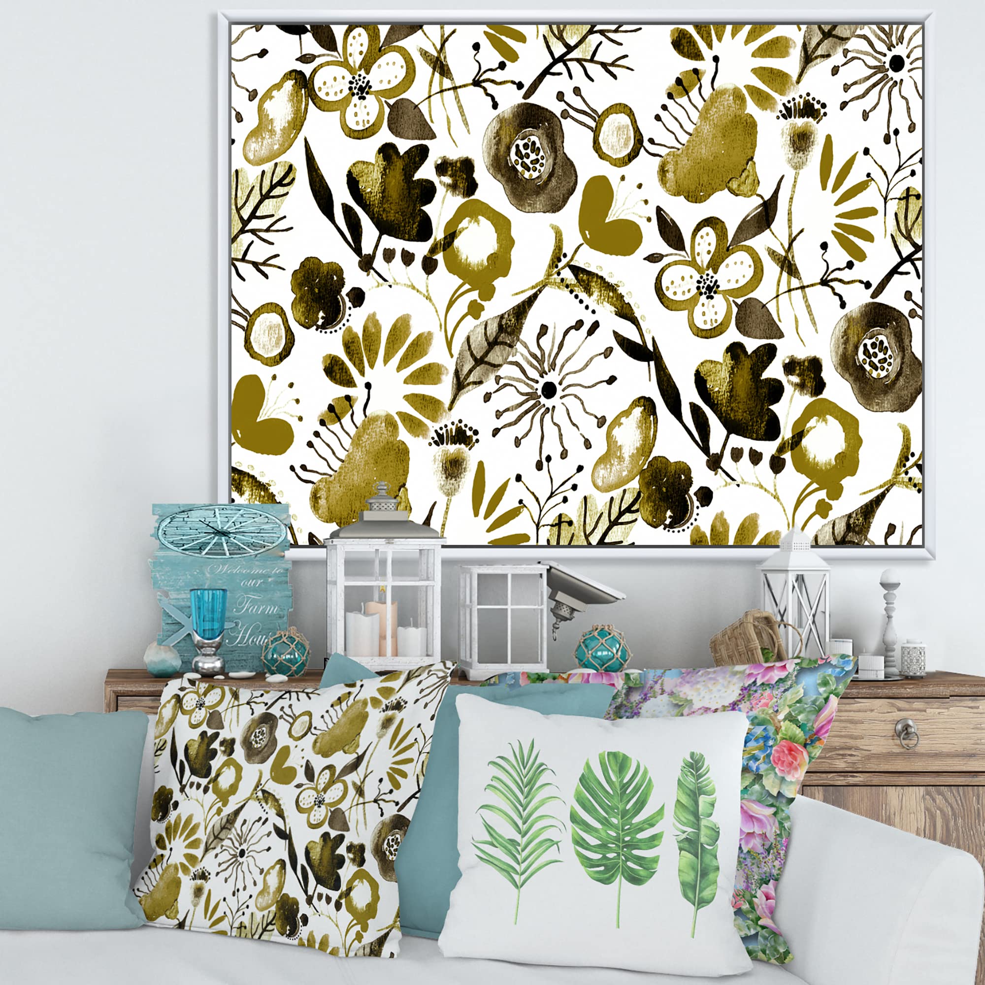 Vibrant Wildflowers II - Modern Framed Canvas Wall Art Print for Living Room, Bedroom & Office Decor