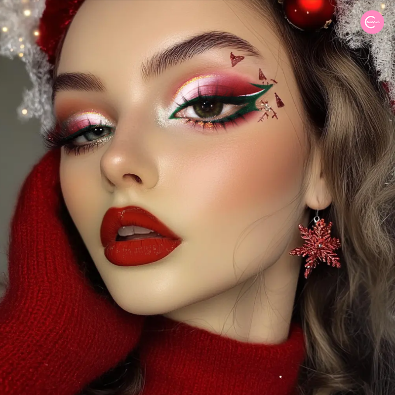 CbeautyMall Holly Jolly Beauty Set - Complete Skincare & Makeup Gift Kit for Christmas & Holidays | Perfect for Gifting, Self-Care & Party Makeup Looks