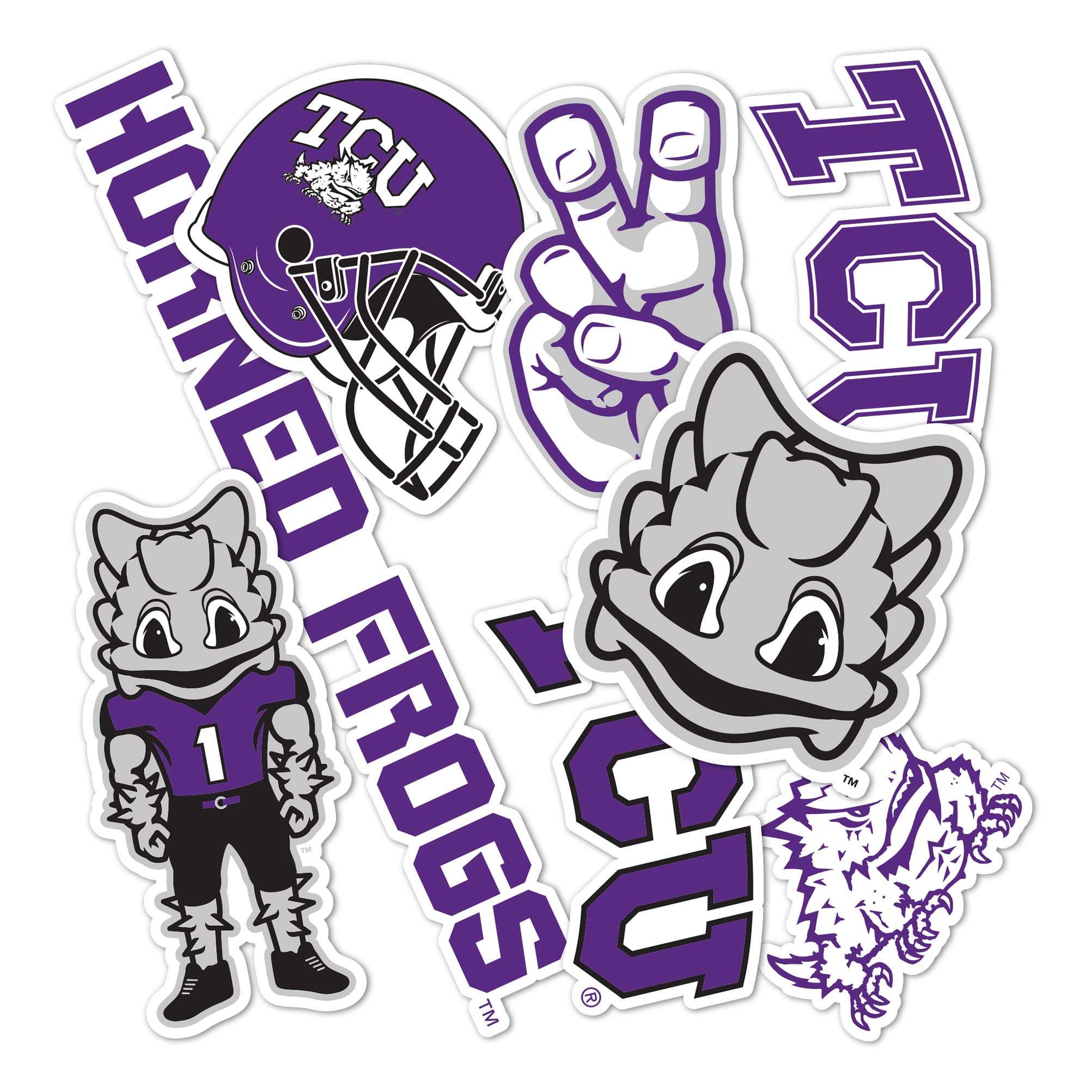 TCU Horned Frogs Vinyl Decals - Desert Cactus Texas Christian University Stickers for Laptop, Water Bottle, Car & Scrapbook | Durable Waterproof Decal Sheets | Perfect for College Fans, Game Day & School Spirit Decor