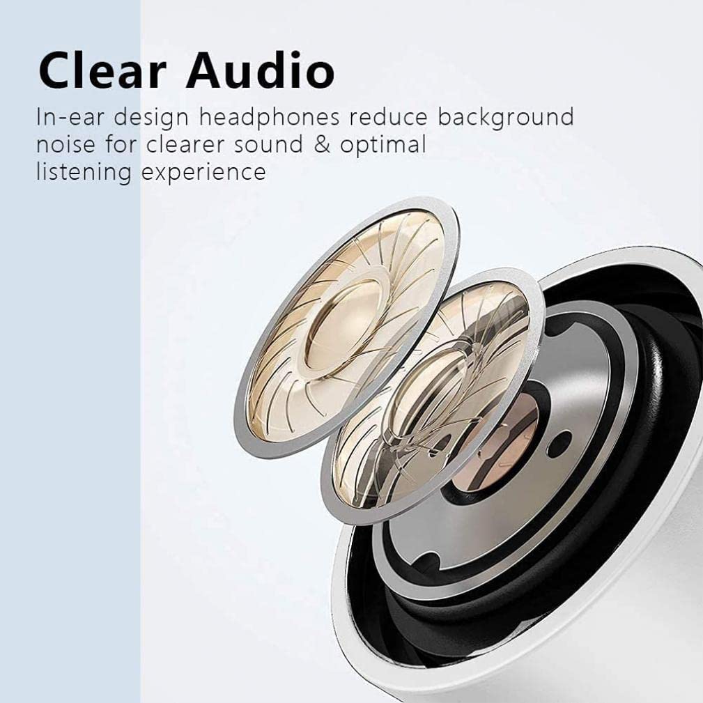 Premium Wired Earphones with Hi-Fi Sound & Built-in Mic - Compatible with Motorola Moto G Stylus 5G (2022) - Noise Isolating In-Ear Headphones for Clear Calls & Music - Perfect for Commuting, Gaming & Workouts - White