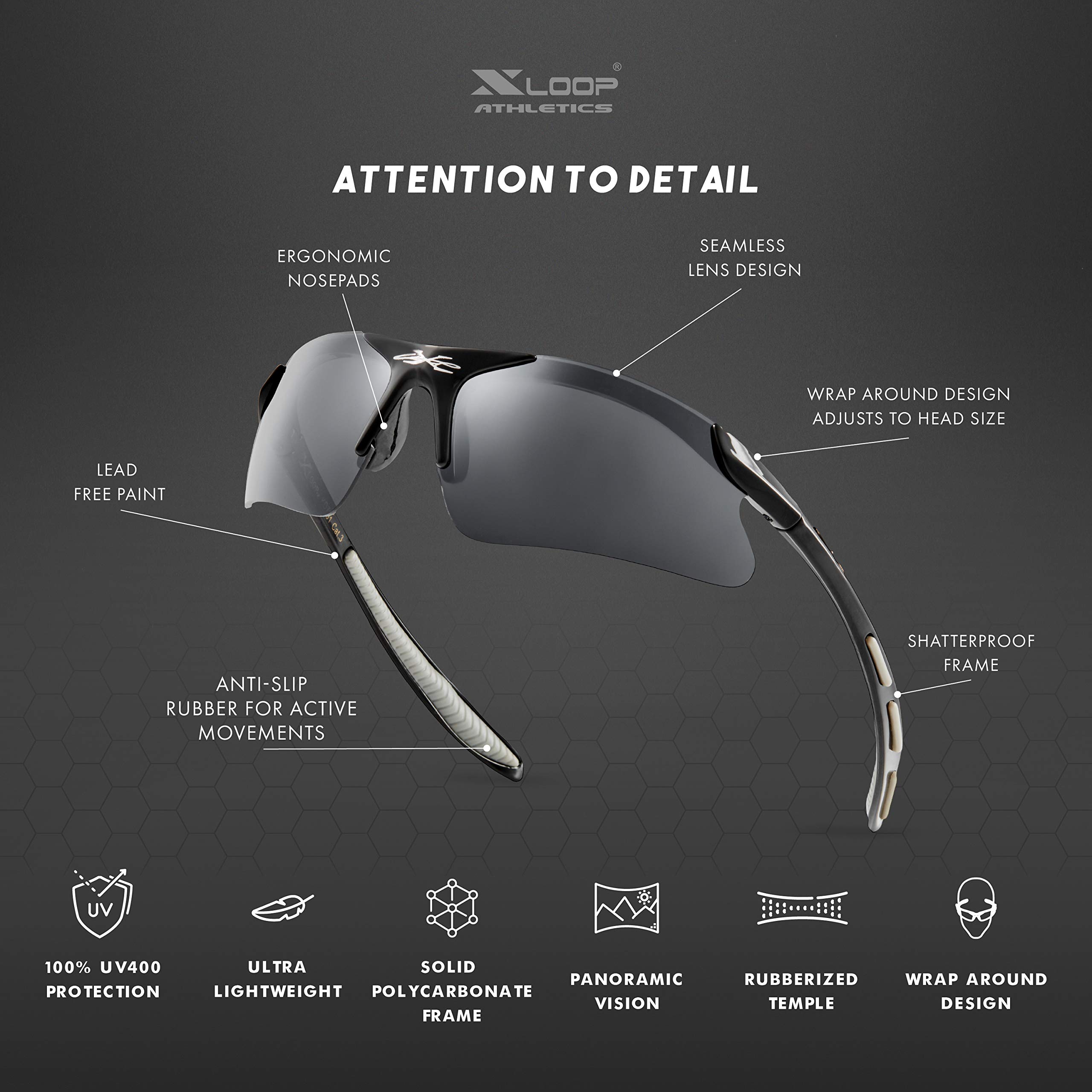 X LOOP Kids Sports Sunglasses for Boys & Girls Ages 3-10 - UV400 Protection Baseball Cycling Softball Glasses - Perfect for Outdoor Play, Sports & Summer Activities