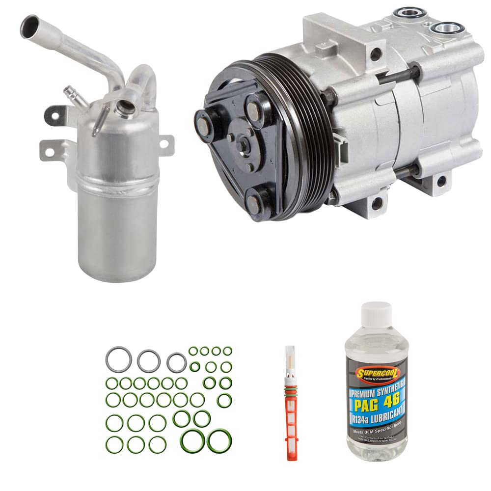2005-2007 Ford Focus AC Compressor & A/C Kit with Drier, Expansion Valve, PAG Oil & O-Rings - BuyAutoParts 60-81466RK - Perfect for AC System Repair & Replacement in Hot Climates