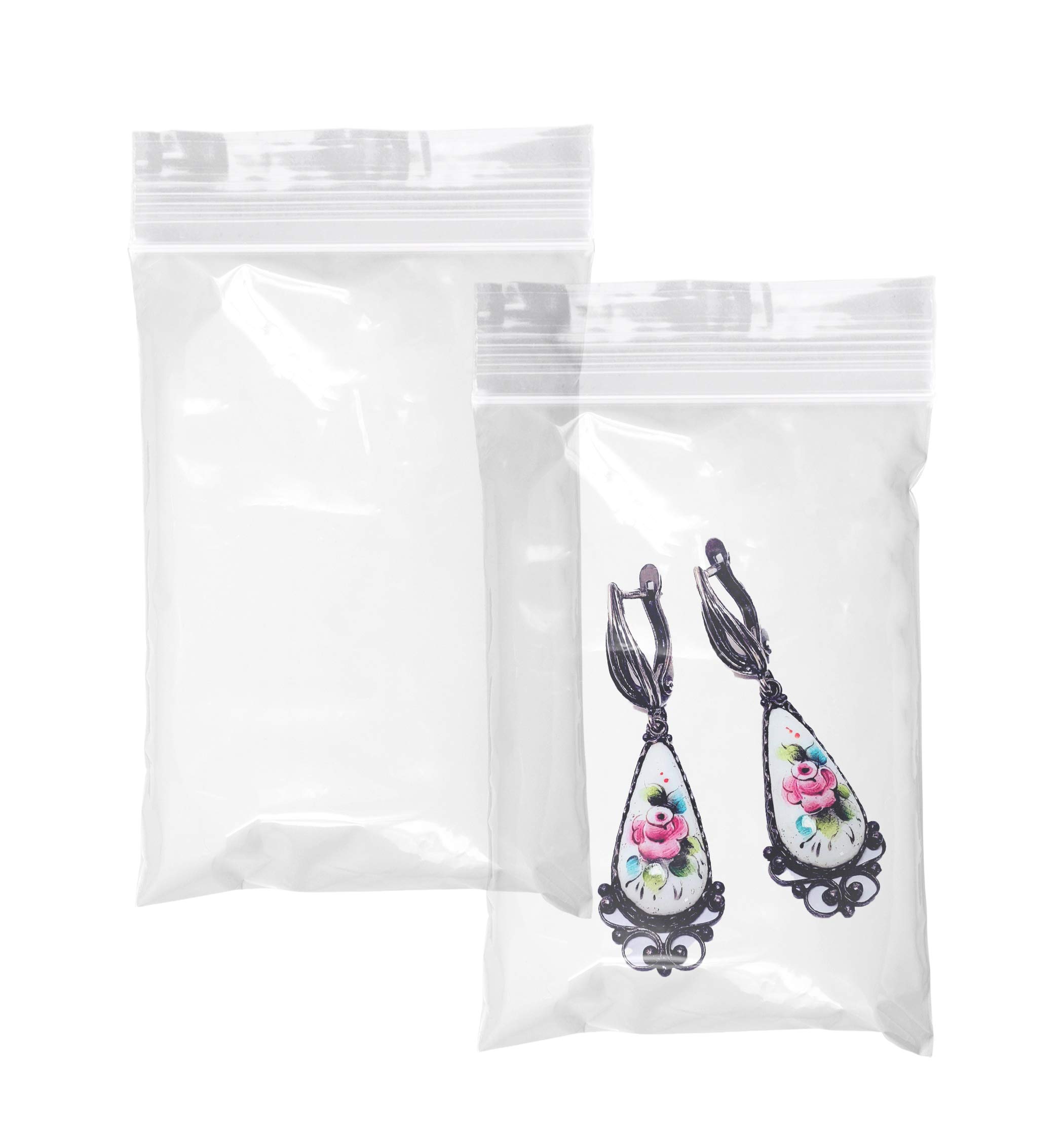 1000 Pack 2x3 Inches Clear Reclosable Zipper Bags - 2 Mil Waterproof Plastic Jewelry Storage Bags with Secure Zipper Closure | Perfect for Jewelry, Crafts, Beads, Small Parts & Industrial Use