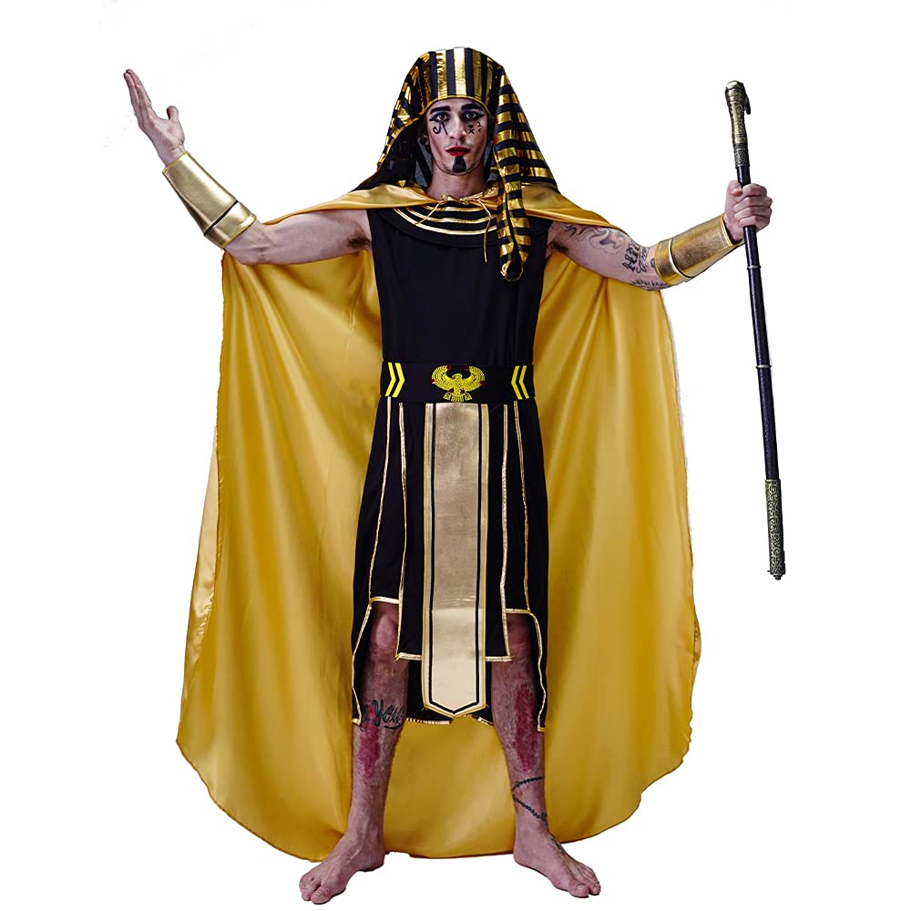 Egyptian Pharaoh Costume for Men - Authentic Adult Halloween Cosplay Outfit for Parties, Events & Themed Celebrations