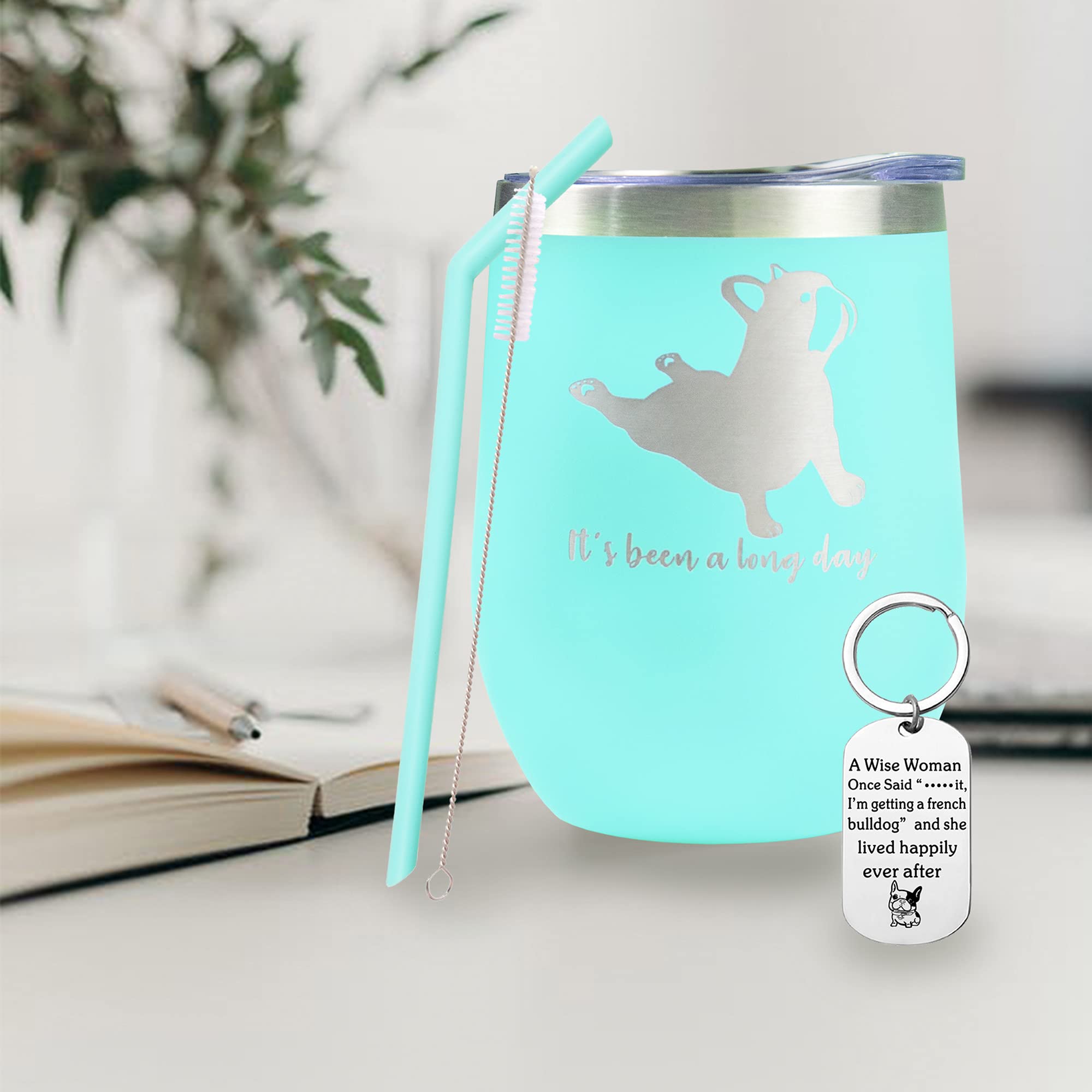EBE EmmasbyEmma French Bulldog Lover Gifts for Women - Cute Frenchie Tumbler & Yoga Accessories - Perfect for Dog Lovers, Coffee Mornings & Workout Sessions