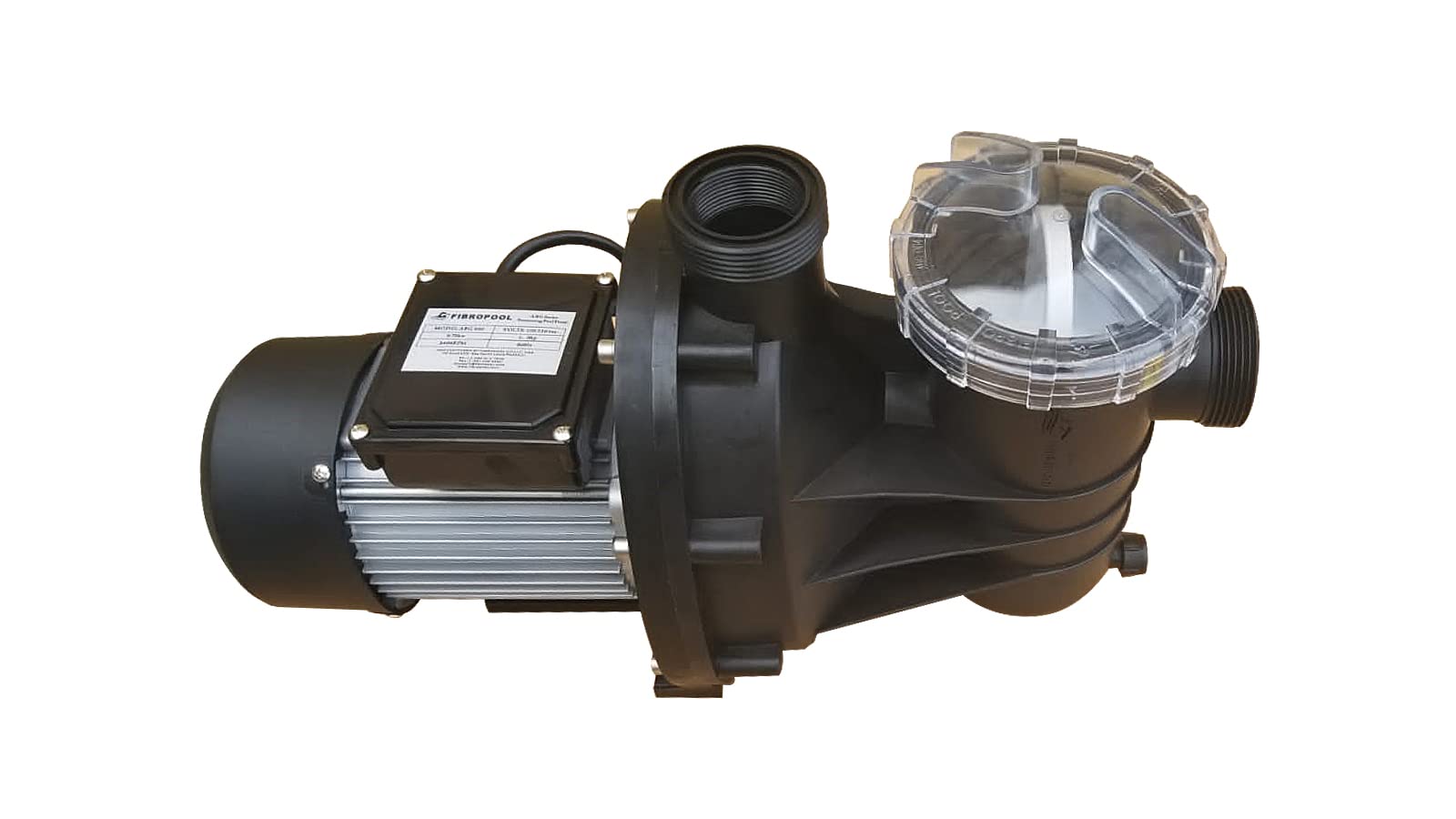 FibroPool 0.33HP Above Ground Pool Pump - 1/3 HP High Efficiency Single Speed Motor with Clear Top Lid - Includes Hose Adapters - Made in USA - Perfect for Small to Medium Above Ground Pools, Water Circulation and Filtration Systems