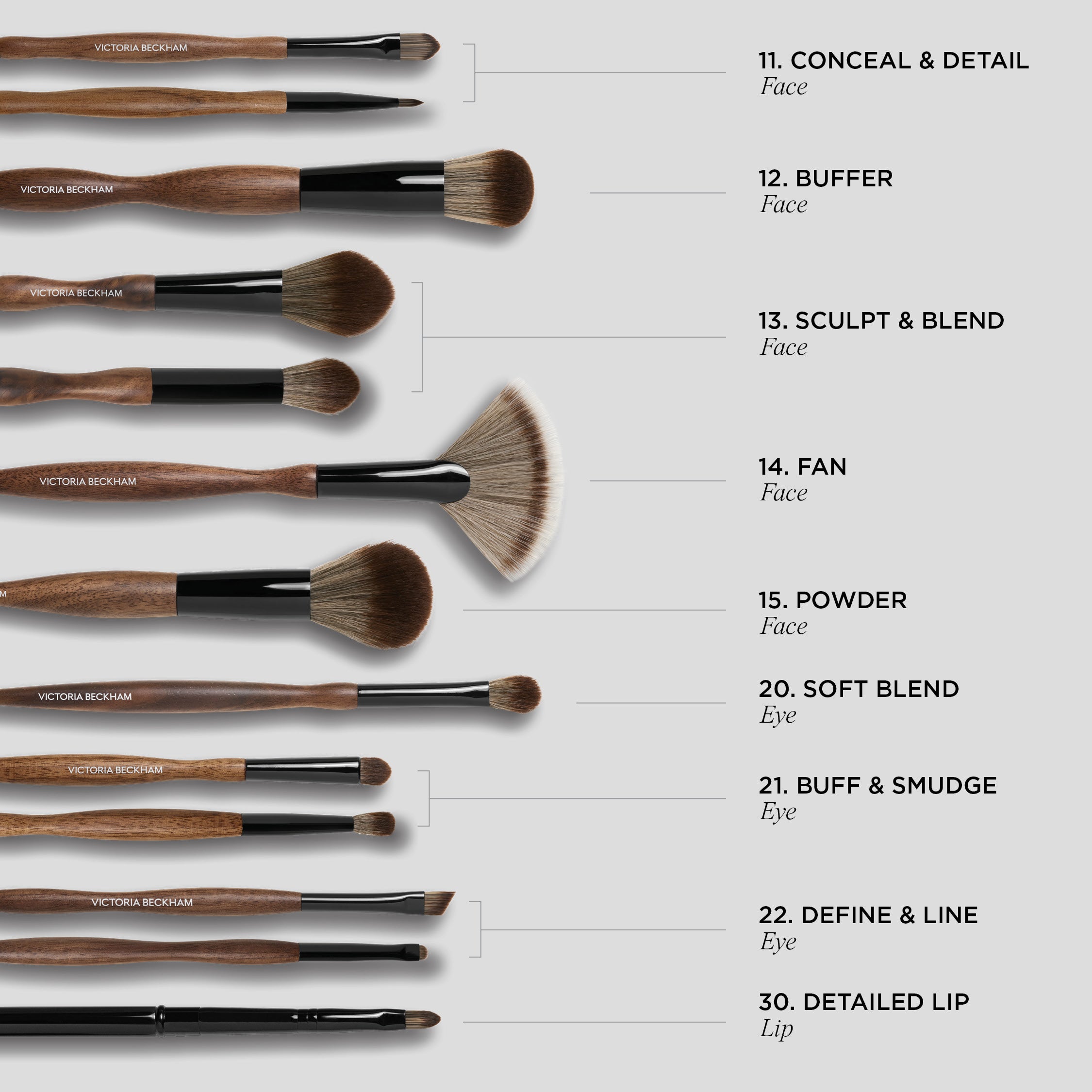 22-Piece Define & Line Brush Set for Professional Makeup - Perfect for Eyebrows, Eyeliner & Contouring | Vegan & Cruelty-Free Makeup Brushes for Precise Application