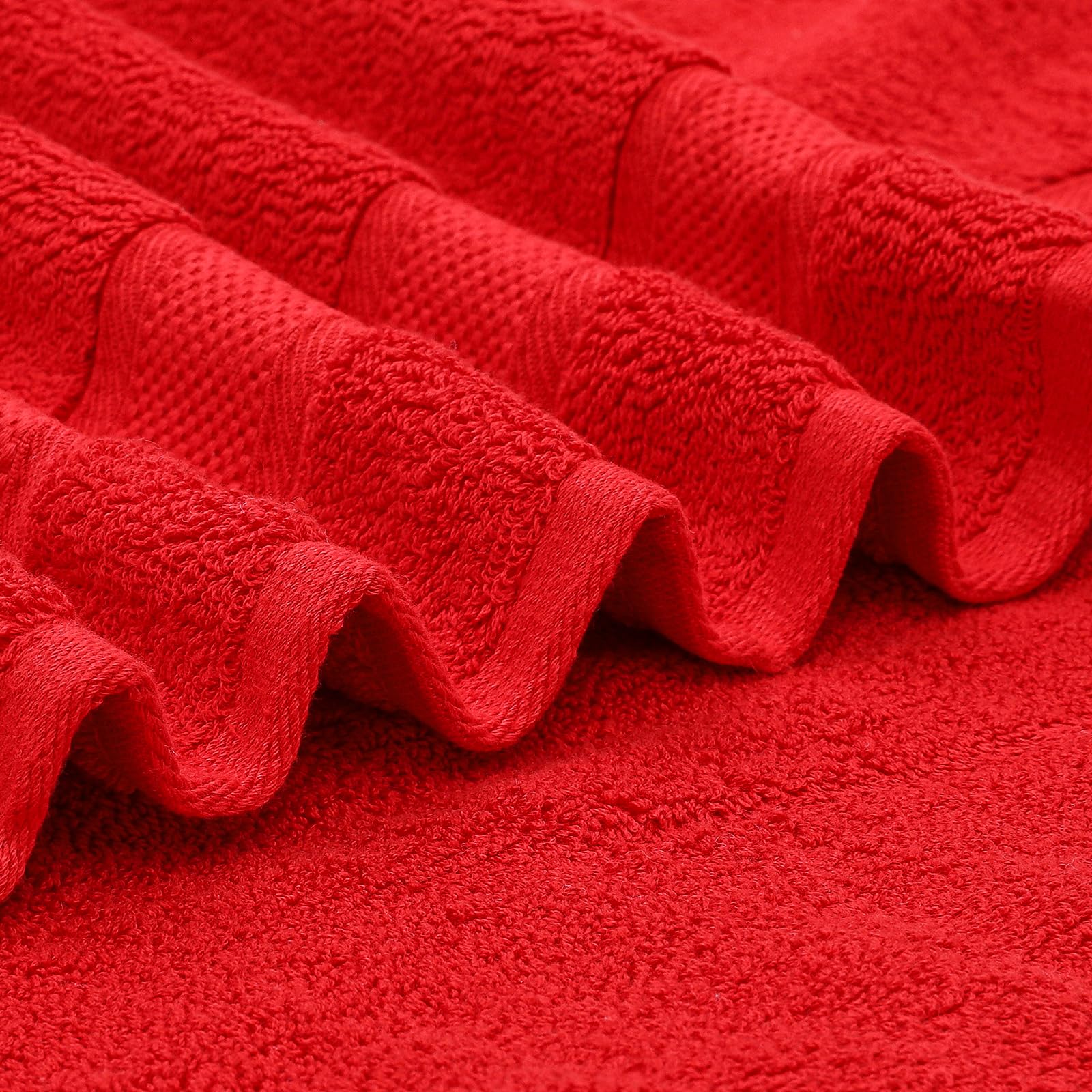 Magshion Extra Large Cotton Bath Sheets - Set of 2 Oversized Quick-Dry Bath Towels for Adults, Soft & Absorbent (Red) - Perfect for Spa, Beach & Luxury Bathroom Use