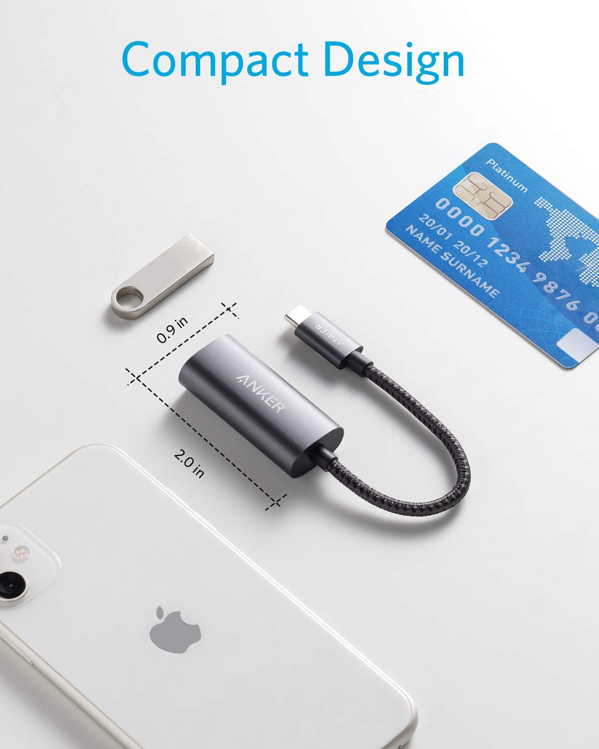 Anker USB C to Gigabit Ethernet Adapter - Aluminum Portable Ethernet Converter for MacBook Pro/Air, iPad Pro, XPS, Chromebook & More | Fast Wired Internet Connection for Work, Gaming & Streaming