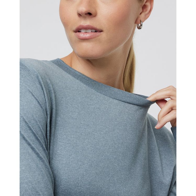 Vuori Women's Daydream Crew Sweatshirt - Soft Smoke Blue Heather Pullover for Yoga, Running & Lounge Wear | Cozy Casual Outfit for Workouts & Everyday Comfort