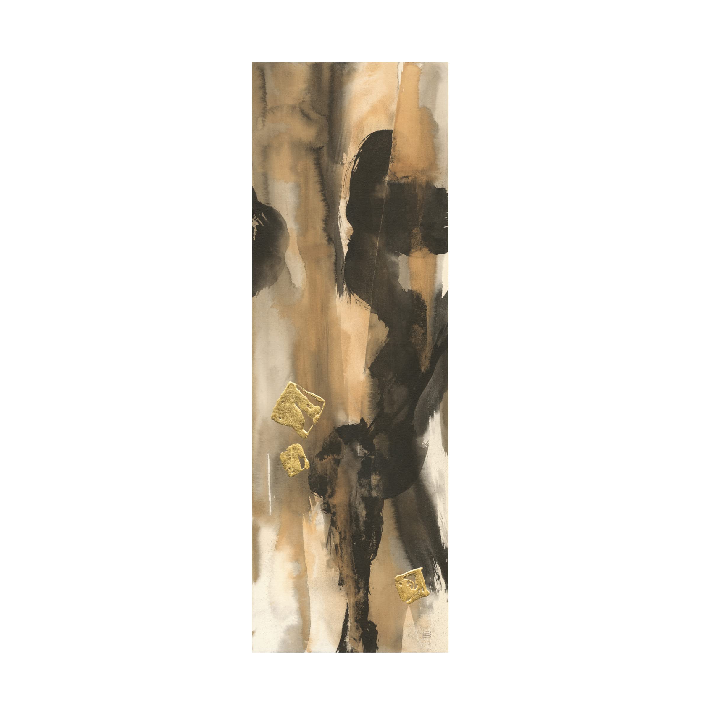 Chris Paschke 'Smoke and Mirrors I' Modern Abstract Canvas Wall Art - 16x47 Inches, Stretched Framed Ready to Hang - Perfect for Living Room, Bedroom or Office Decor