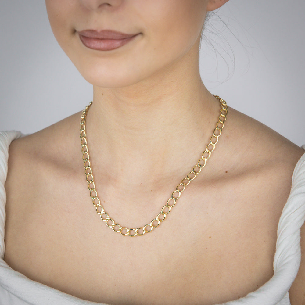 9ct Yellow Gold 150 Gauge Open Curb 50cm Chain - Elegant Jewelry for Women & Men, Perfect for Gifts, Weddings & Everyday Wear