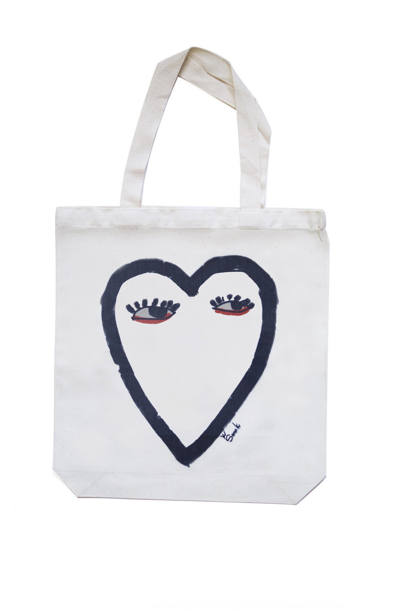 Eco-Friendly Heart Face Tote Bag - Reusable Shopping Bag for Groceries, Beach, Gym & Daily Use