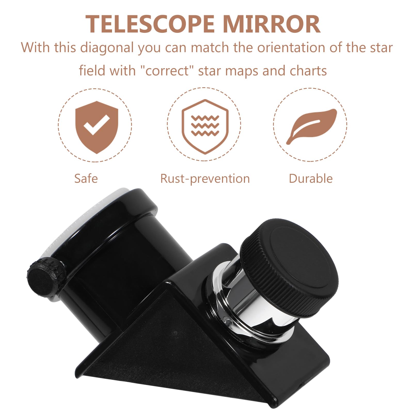 ULTECHNOVO 90 Degree Diagonal Mirror - 0.96 Inch Dielectric Star Diagonal for Telescopes - 90 Zenith Mirror Astronomy Accessory (Black) - Perfect for Stargazing, Astrophotography & Celestial Observation