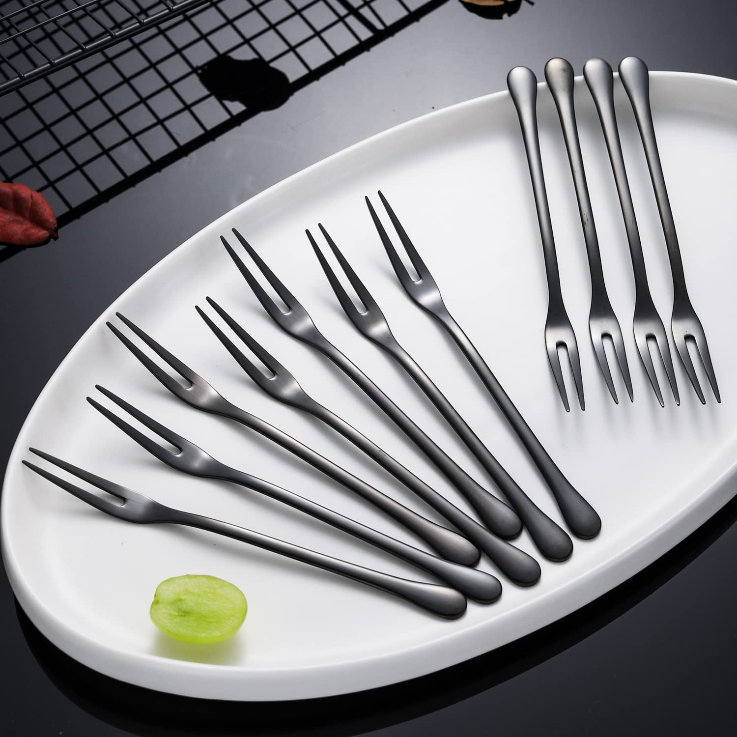 12-Piece Mini Stainless Steel Fruit Forks Set - Perfect for Desserts, Salads, Cheese & Appetizers - Elegant Tasting Flatware for Parties, Picnics & Home Entertaining