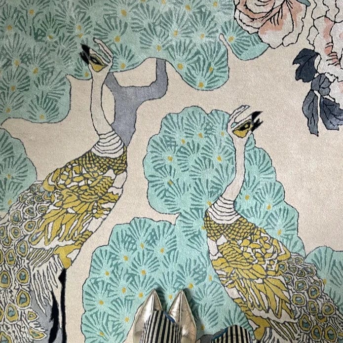Hand Tufted Peacock Tree Area Rug - Premium Quality, Soft & Durable - Perfect for Living Room, Bedroom, or Nursery Decor