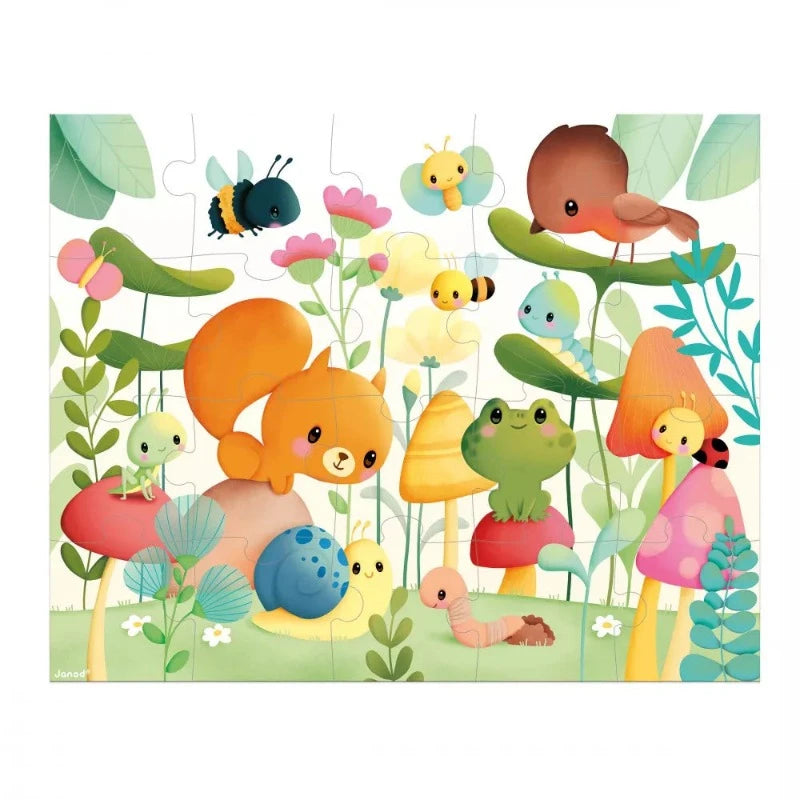 Garden Friends 20 Piece Puzzle & Poster Set for Kids - Educational Toddler Learning Toy for Preschool Classroom or Home Playtime