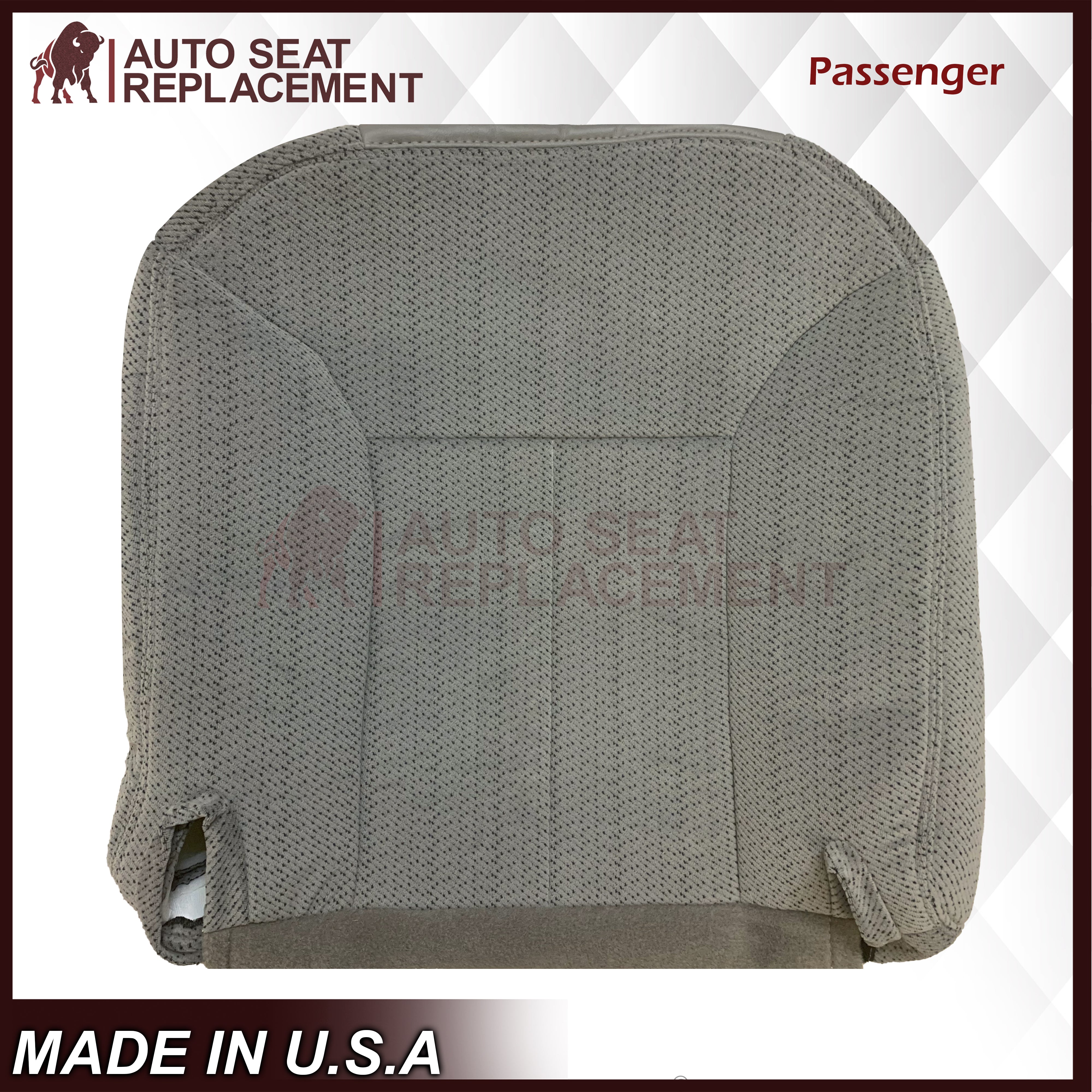 1995-1999 Chevy Silverado Tahoe & Suburban Gray Cloth Front Seat Covers - Pewter Gray | Durable Replacement Seat Covers for Trucks & SUVs | Perfect for Restoration & Customization