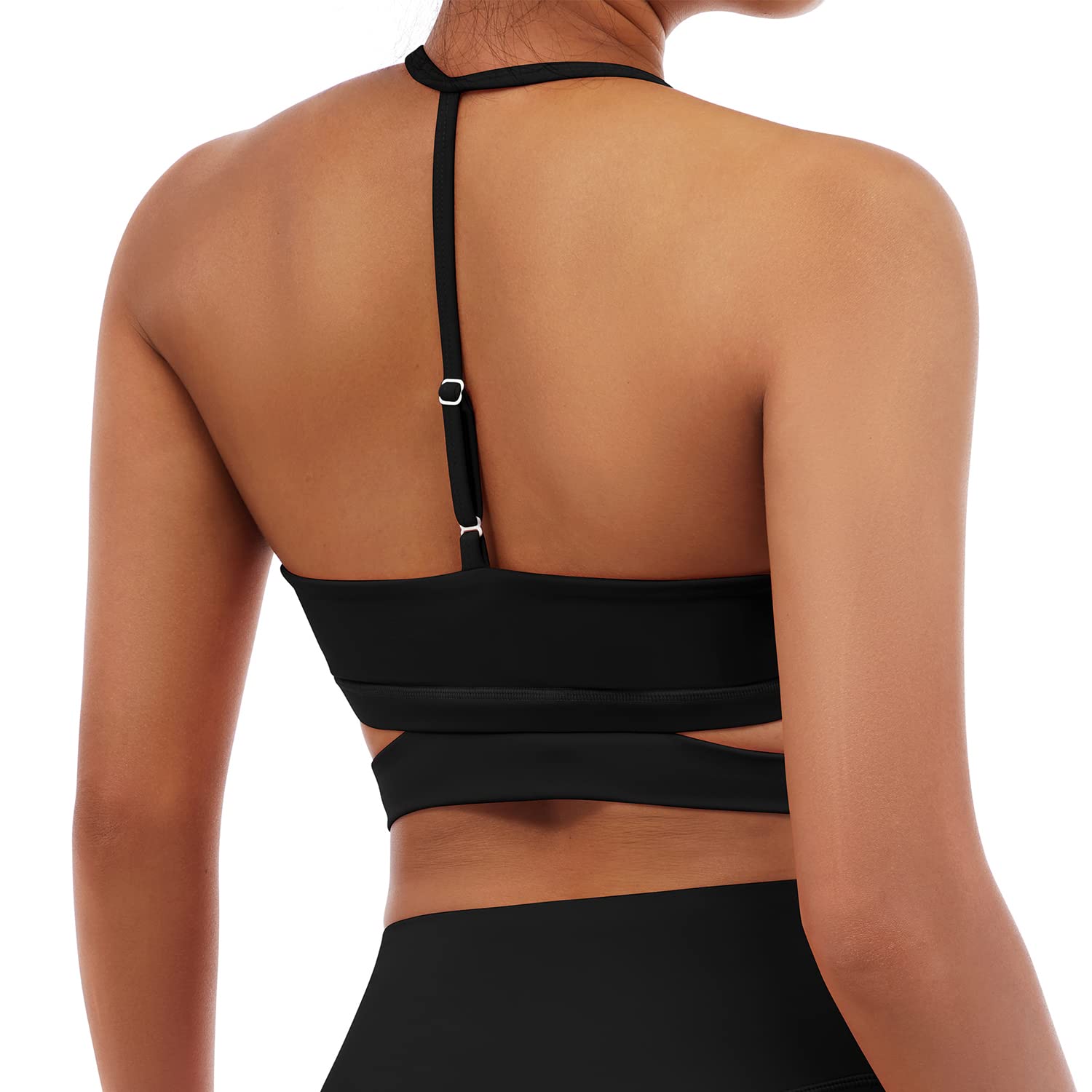DOULAFASS Women's Cross Back Sports Bra - Padded Workout Yoga Top for Running, Gym & Fitness Training - Breathable Support for High-Intensity Exercise
