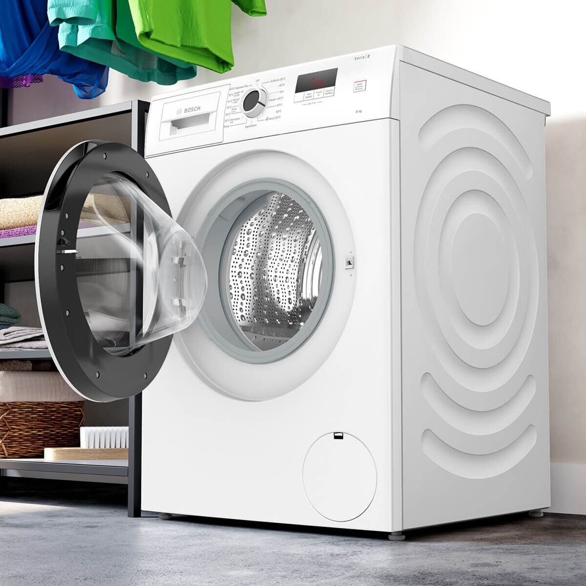 Bosch Series 2 8kg Front Load Washing Machine WGE03408AU - Energy Efficient, Quiet Laundry Appliance for Apartments & Small Homes