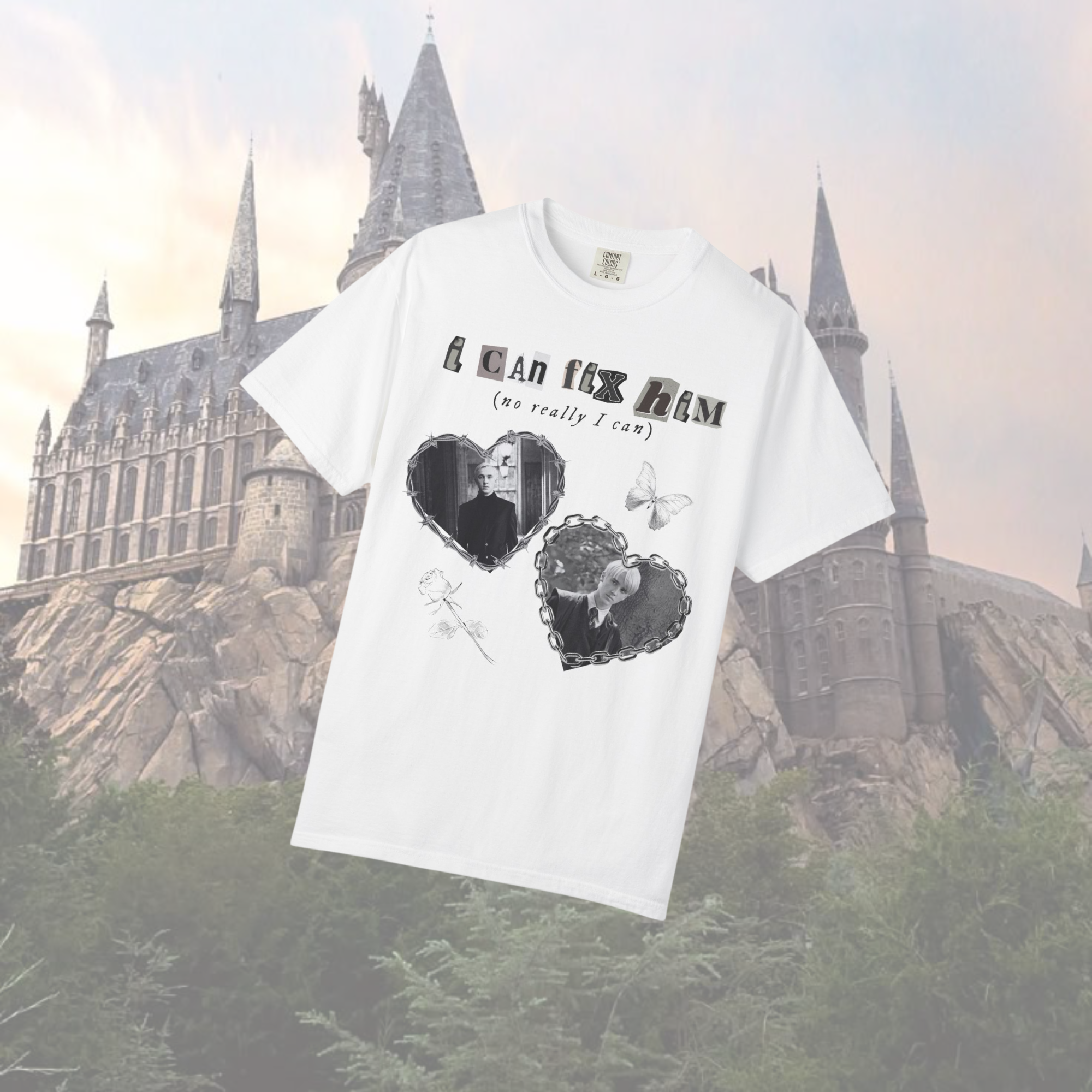 I Can Fix Malfoy T-Shirt | Harry Potter Inspired Graphic Tee | Draco Malfoy Fan Shirt | Perfect for Cosplay, Conventions & Potterhead Gifts