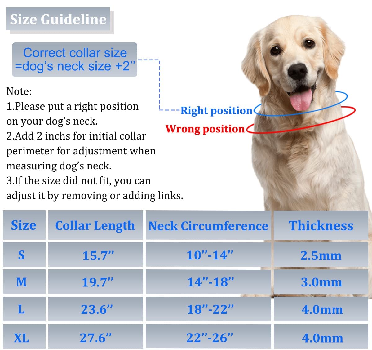 No Pull Dog Prong Collar for Small Medium Large Dogs - Adjustable Pinch Collar with Quick Release Buckle, Safety Clip & Rubber Tips - Training Collar for Walking, Obedience & Behavior Correction (Medium)