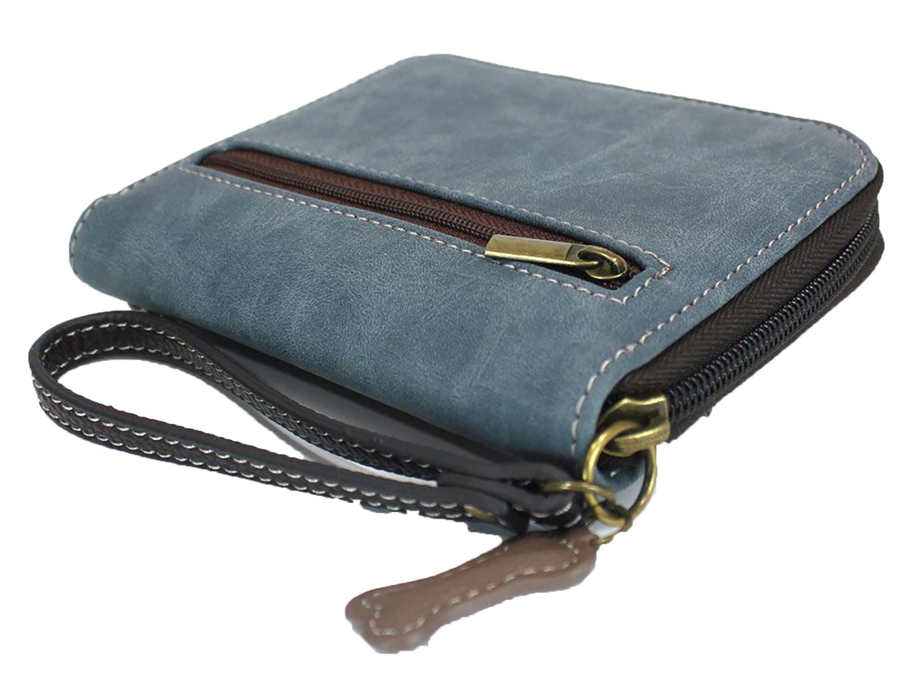 CHALA Zip Around Wallet for Women - 8 Credit Card Slots & Wristlet Strap - Durable PU Leather Crossbody Phone Wallet - Perfect for Travel, Shopping & Everyday Use