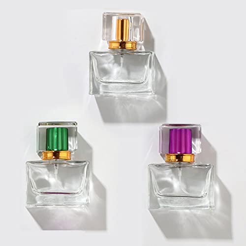 Refillable Clear Glass Spray Perfume Bottle - 30ml Empty Perfume Atomizer (3 Pack) for Travel, Purse & Home Fragrance Refills