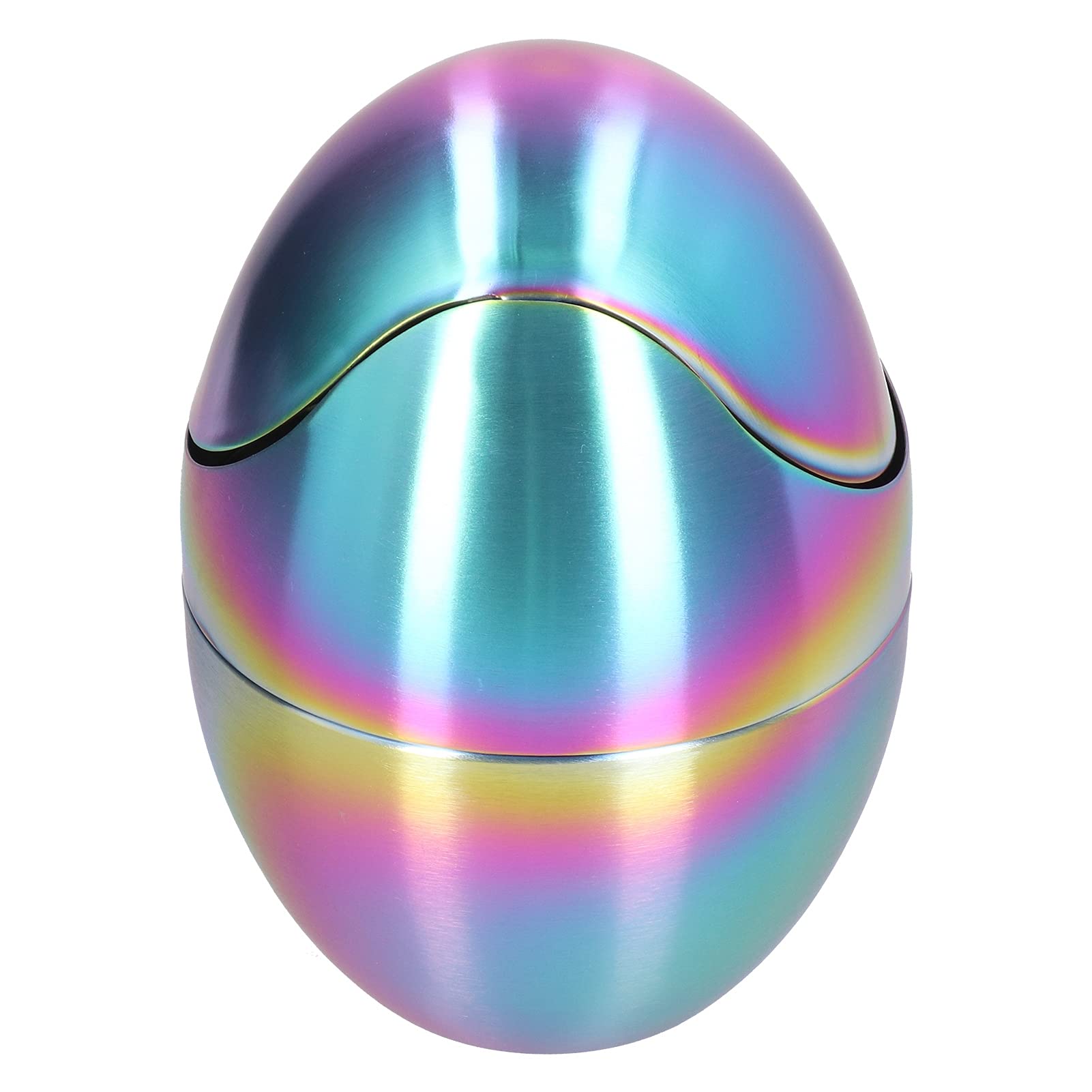 Mini Stainless Steel Egg-Shaped Trash Can - Durable & Impact-Resistant Small Waste Bin for Coffee Grounds, Paper Scraps - Perfect for Home, Office & Kitchen Countertop Use