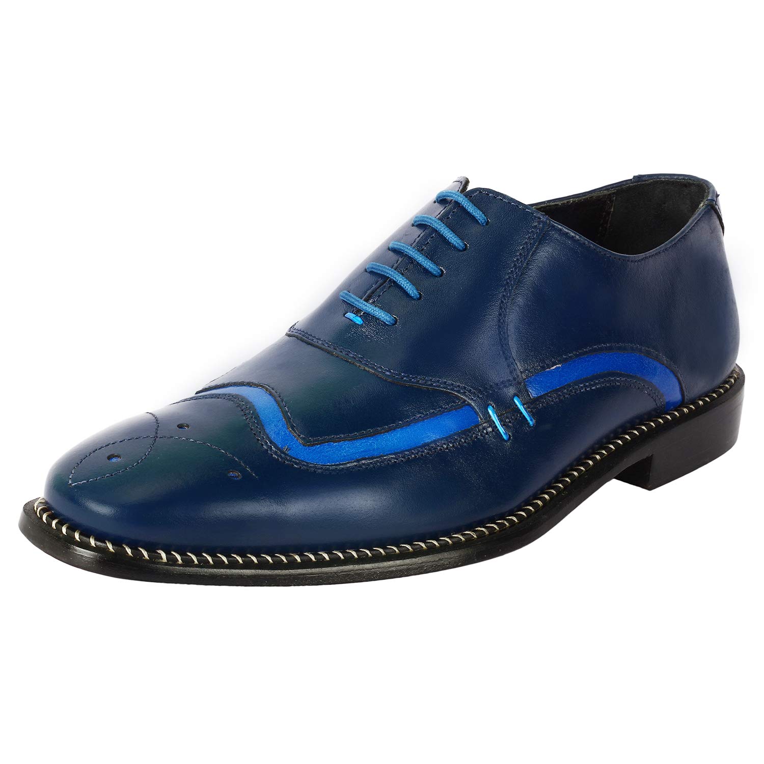 Premium Genuine Leather Oxford Dress Shoes for Men - Knitted Print Lace-Up Formal Business Shoes - Perfect for Office, Weddings & Special Occasions