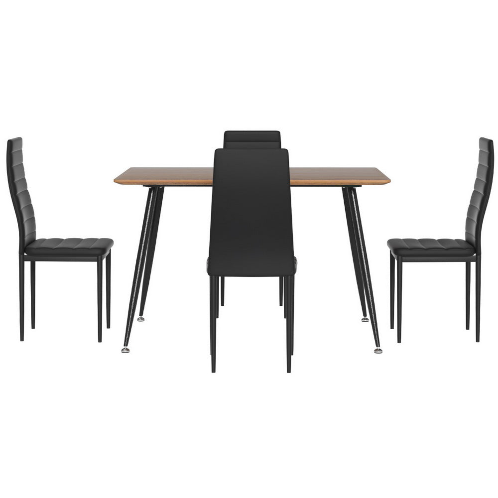 Artiss 5-Piece Dining Set with Rectangle Metal Table & 4 Chairs - Perfect for Small Spaces, Kitchen, Breakfast Nook & Apartment Dining