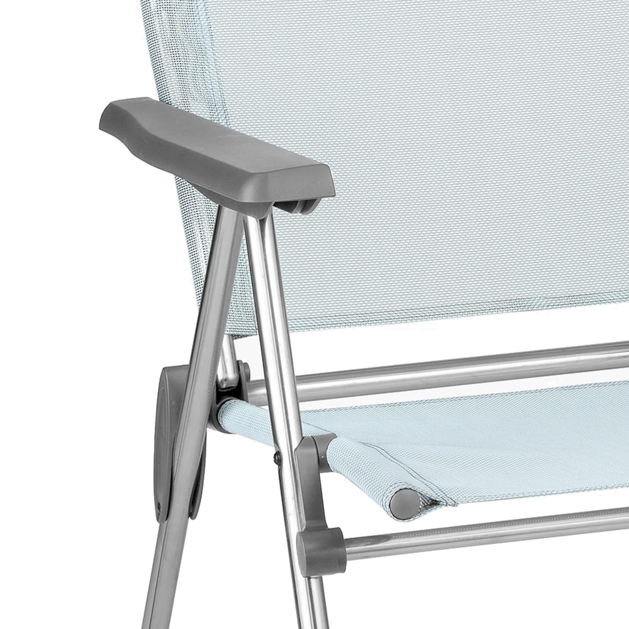 Lafuma ALU CHAM Folding Patio Chair - Lightweight Outdoor Lounge Chair for Garden, Beach, Camping - Set of 1 in Ciel Sky Blue - Perfect for Backyard, Poolside & Picnics