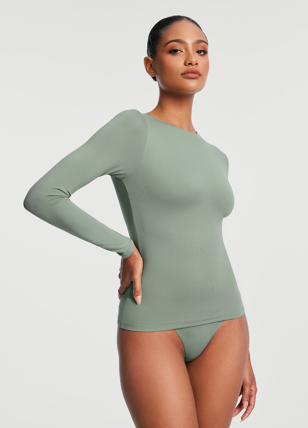 Women's Soft Cotton Crew Neck Long Sleeve T-Shirt - Comfortable Basic Top for Casual Wear, Layering & Everyday Outfits