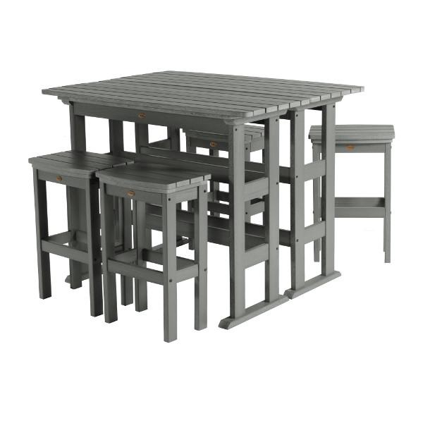 Lehigh 6-Piece Bar Height Balcony Patio Set - Outdoor Dining & Entertaining Furniture for Small Spaces