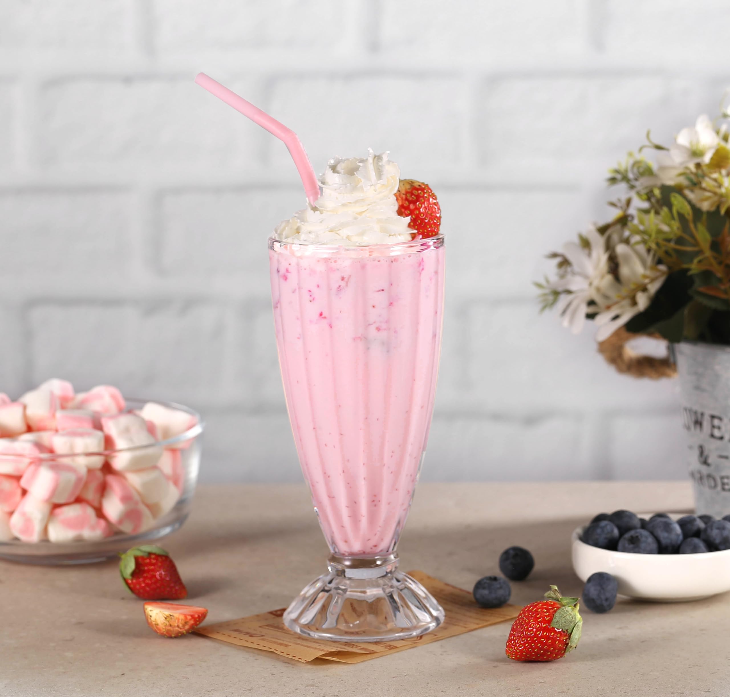 Royal Cuisine Set of 2 Premium 360ml Dessert Cups - Elegant Knickerbocker Glory Sundae Glasses, Long Cocktail Glasses & Milkshake Soda Glassware for Ice Cream, Parfaits, Smoothies & Party Desserts