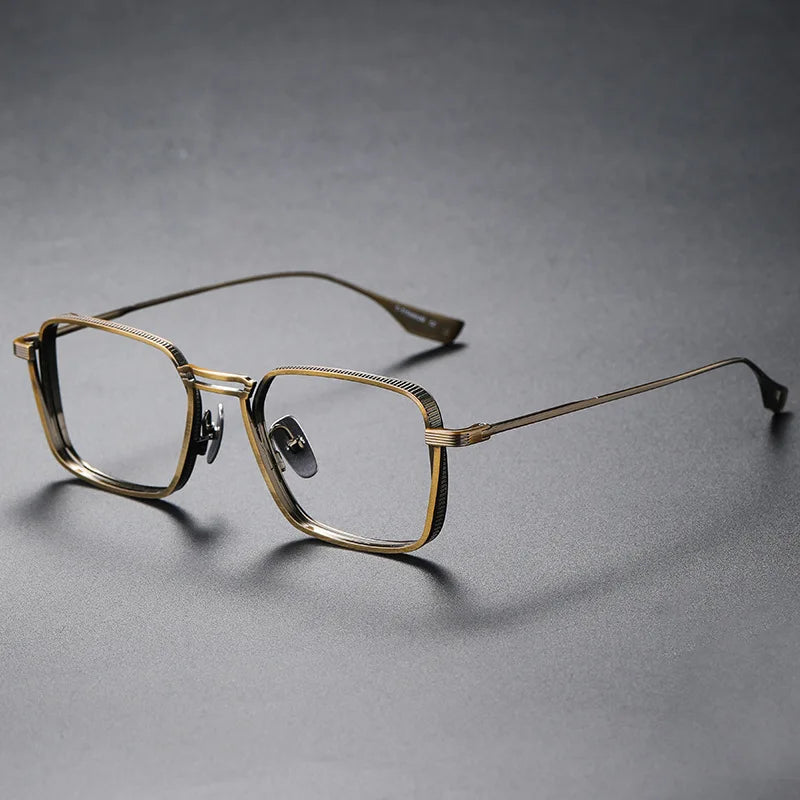 Aimee Unisex Full Rim Square Double Bridge Titanium Eyeglasses 4125 - Lightweight Durable Frame for Reading, Work & Fashion - Perfect for Office, School & Everyday Wear