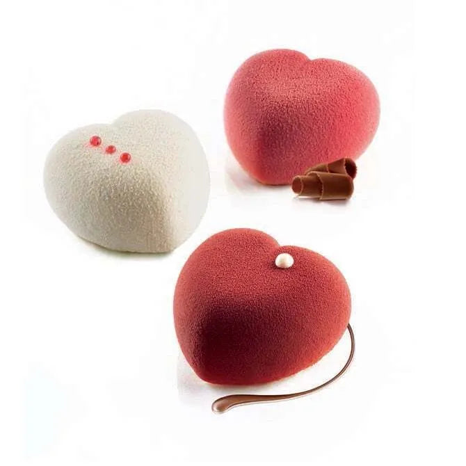 Amorini 100% Food-Grade Silicone Heart Mold with Cutter - 8 Different Shapes for Valentine's Day, Baking, Chocolate, Candy & DIY Crafts