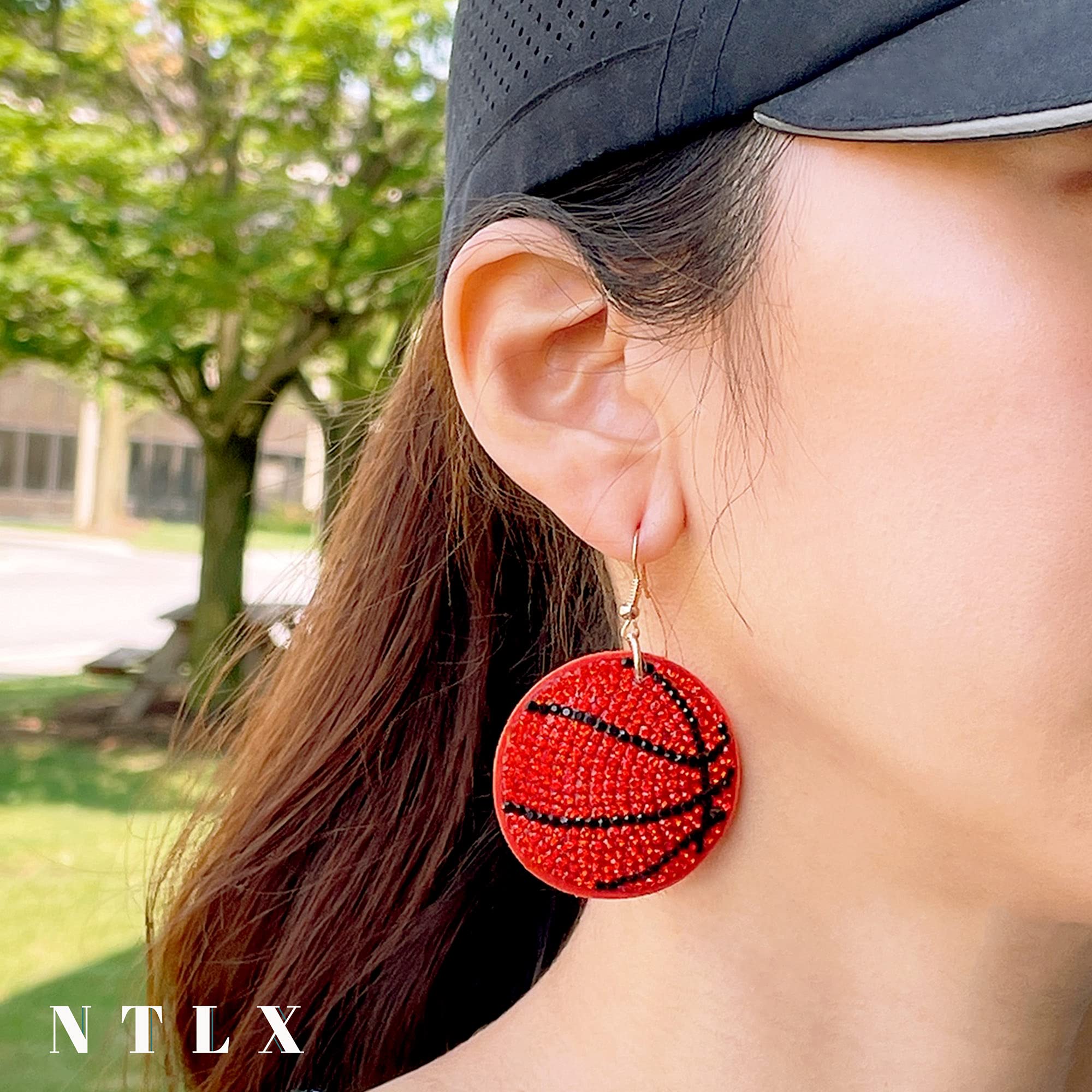 Sparkling Rhinestone Sports Earrings for Women - Football, Baseball, Basketball, Soccer, Volleyball, Softball Team Fan Jewelry - Cute Athletic Design Gift Set with Box - Perfect for Game Day, Sports Events & Fan Apparel Accessories
