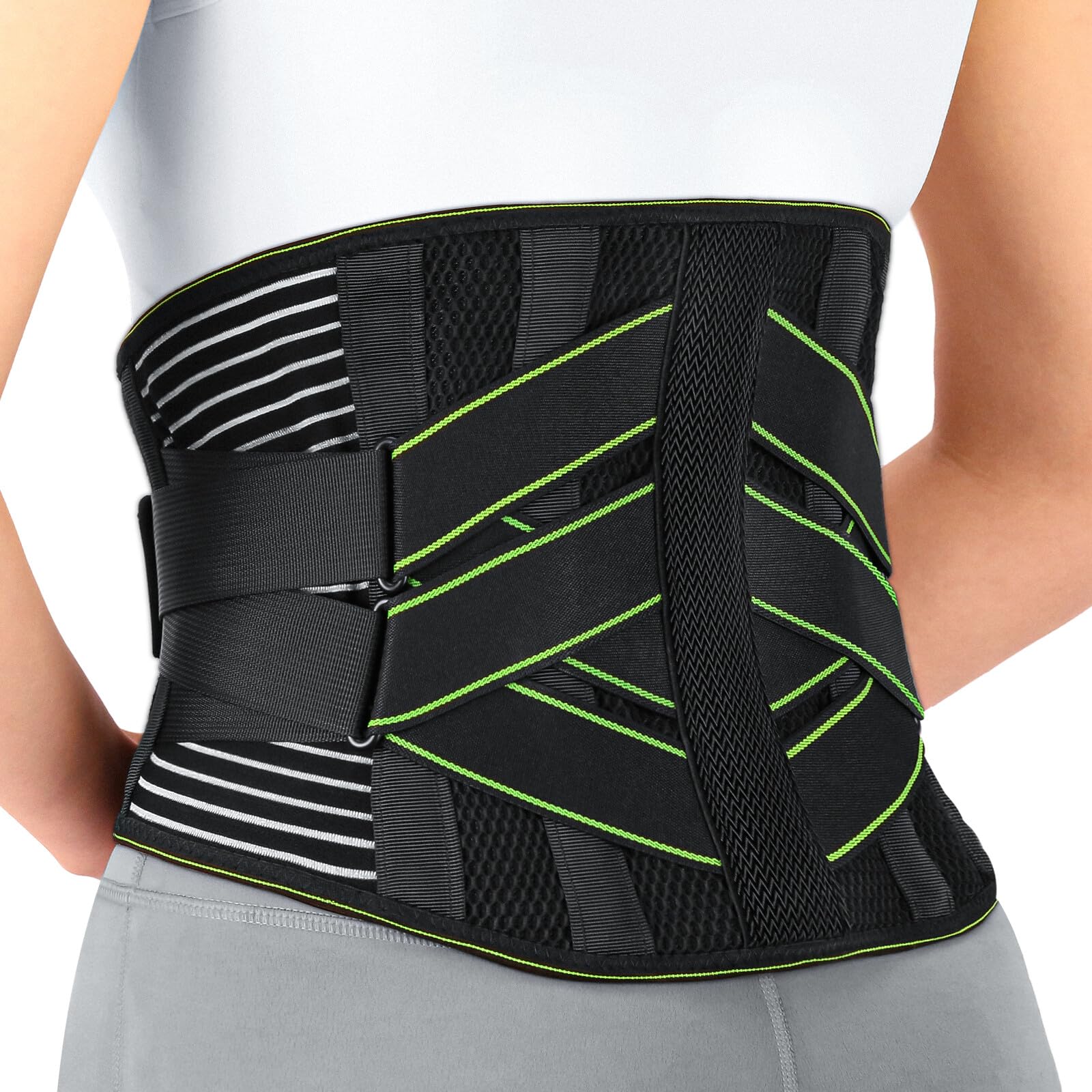 YAHA Back Brace for Lower Back Pain Relief - Lumbar Support Belt with 7 Stays & Breathable Pad for Herniated Disc, Sciatica - Adjustable Back Support for Men & Women - Ideal for Heavy Lifting, Sedentary Work, Posture Correction & Injury Recovery