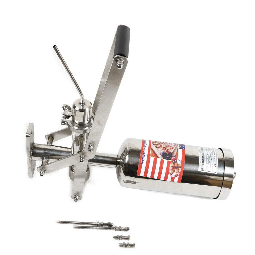 5L Stainless Steel Manual Latin Fruit Donut Churros Filler Maker Machine - Commercial & Home Use for Bakery, Cafes, and Street Food Vendors