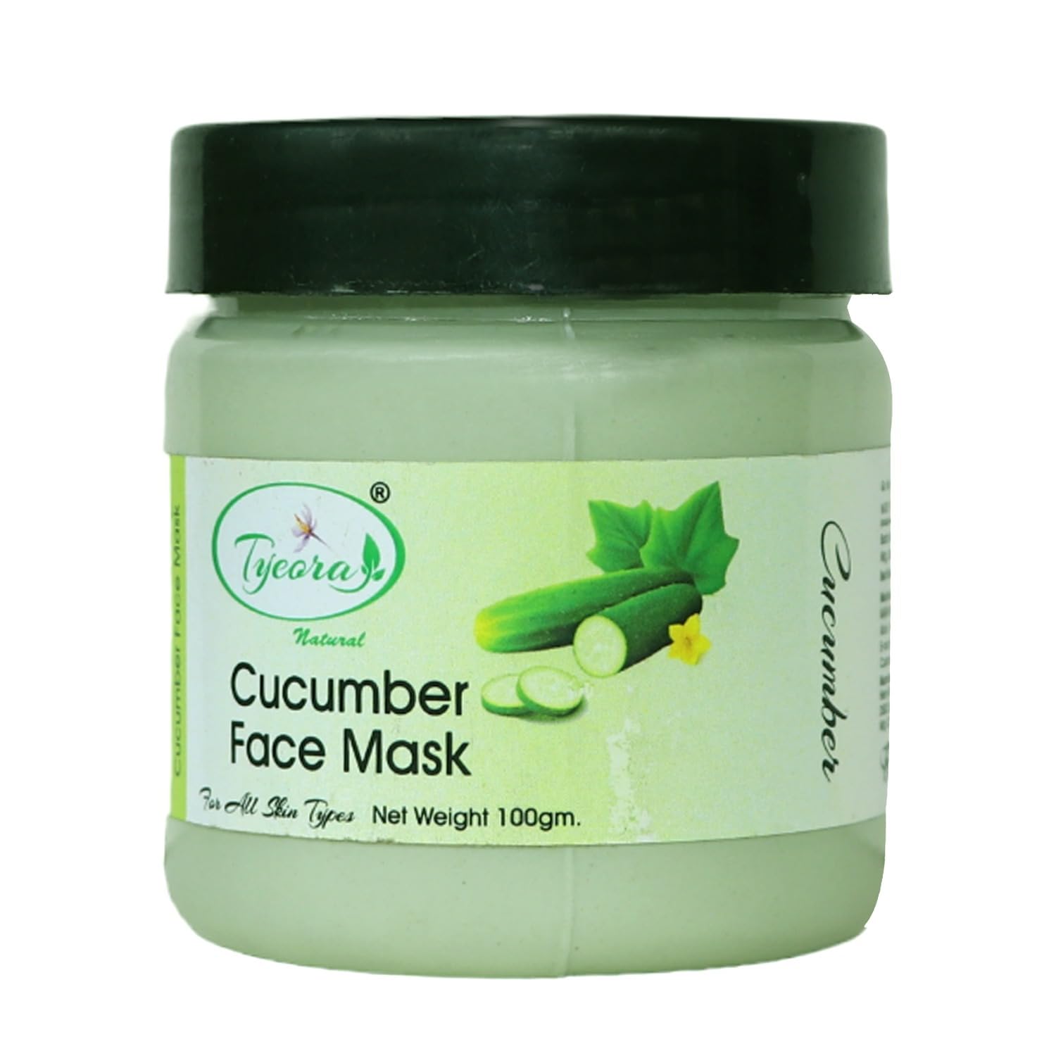 Tyeora Natural Cucumber Face Mask for Hydration & Glow - 100g for Dry, Oily & Sensitive Skin | Spa Treatment, Daily Skincare & Relaxation at Home