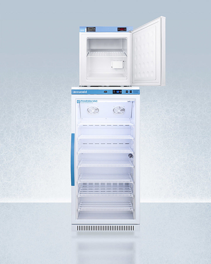 Accucold 24-Inch Wide All Refrigerator & Freezer Combo - ARG8PV FS24LSTACKMED2 | Perfect for Home, Office, or Commercial Use | Space-Saving Stackable Design for Kitchens, Garages, and Break Rooms