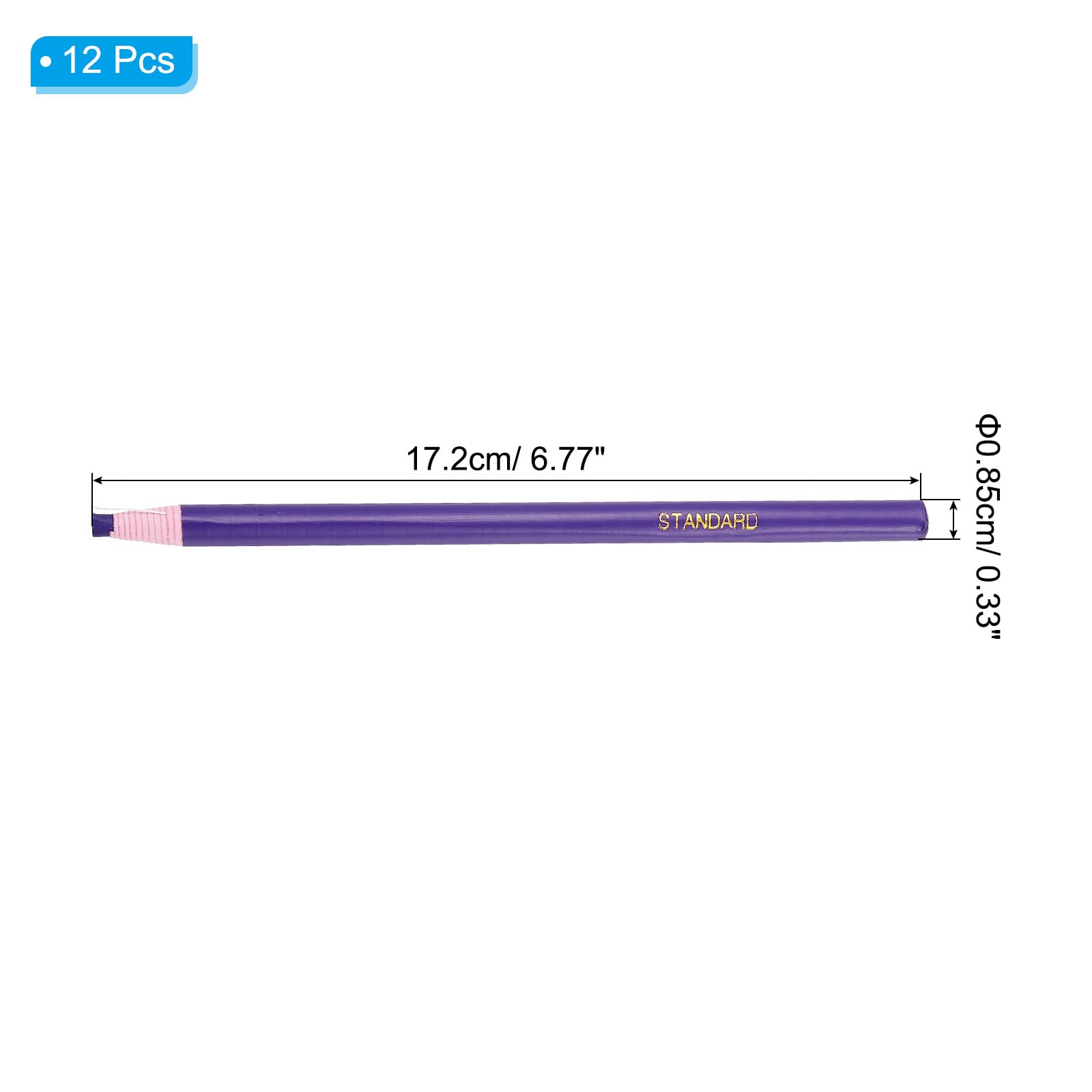 PATIKIL Peel-Off China Markers - 12 Pack Grease Wax Pencils for Glass, Fabric, Film, Paper, Vinyl & Metal | Wooden Writing & Drawing Tool | Ideal for Garment Marking, Industrial Labeling & Craft Projects (Purple)