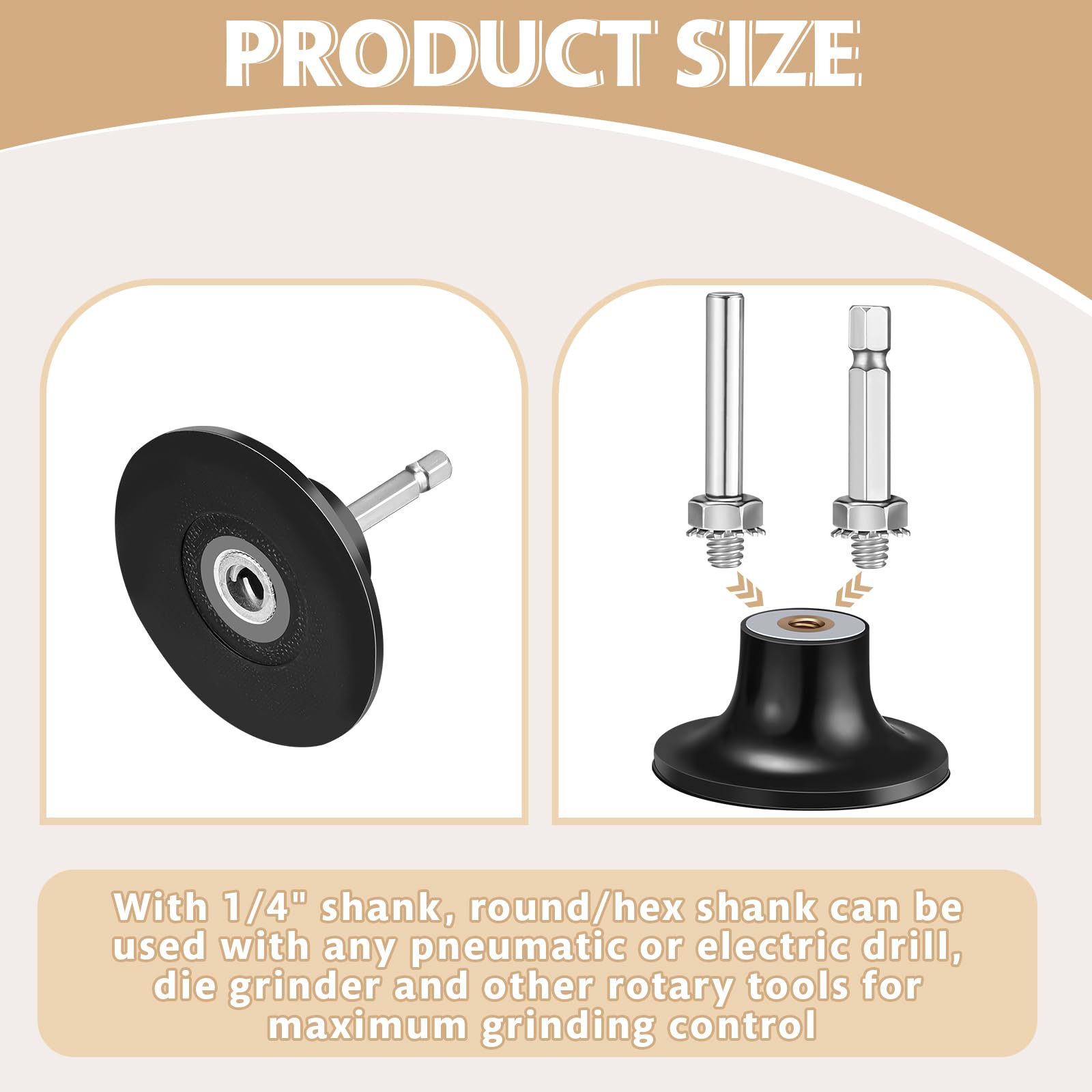 12-Piece Sanding Disc Holder Set for Die Grinder - 2 & 3 Inch with 1/4