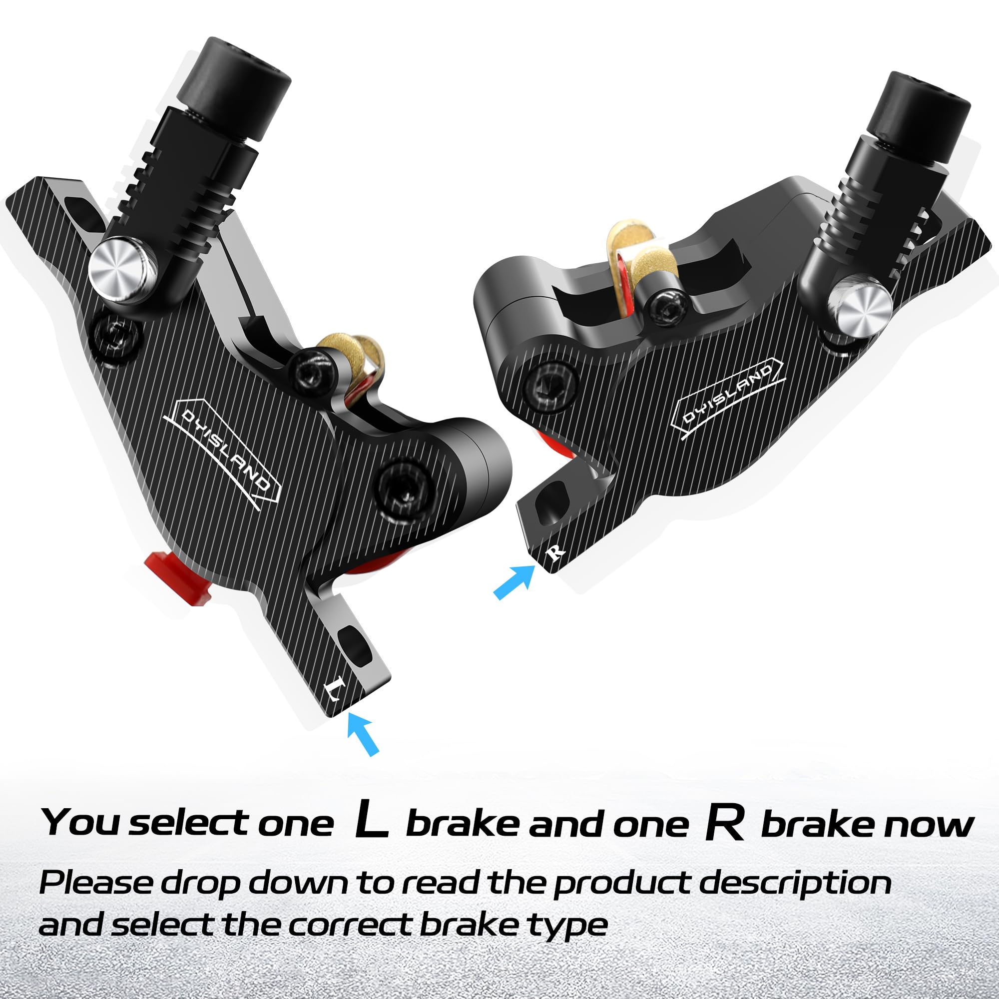 LD-210S Hydraulic Disc Brakes Set - 2-PIN/Power-Off Hydraulic Brake Kit for Electric Scooters | High-Performance Braking System for E-Scooters, E-Bikes & Commuting | Perfect for Urban Riding, Mountain Trails & Daily Commute