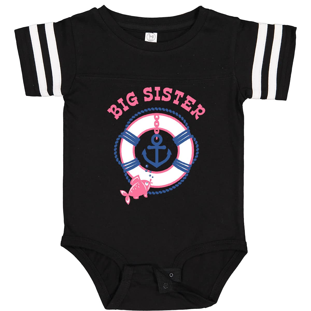 Inktastic Nautical Big Sister Baby Bodysuit - Cute Sailor-Themed Onesie for Toddlers & Infants - Perfect for Sibling Announcement, Newborn Photo Shoots & Family Matching Outfits