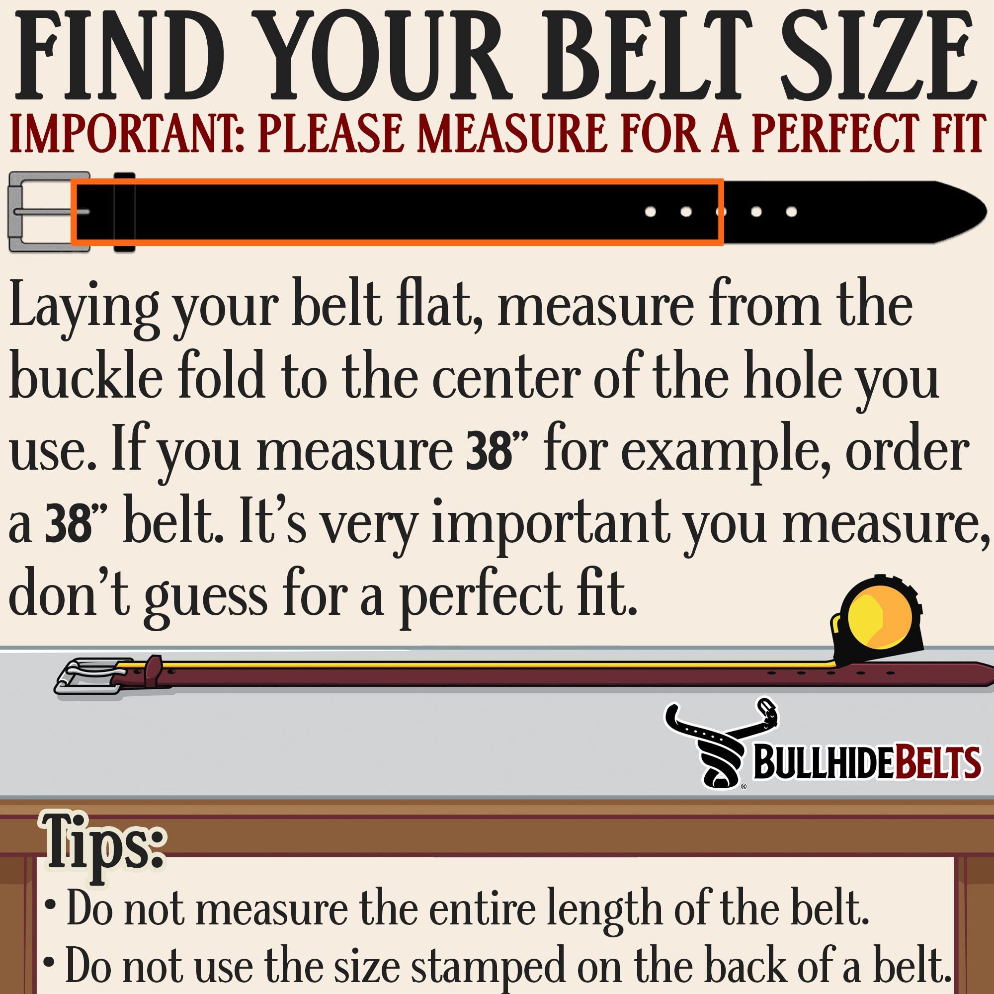 Premium Bullhide Leather Belt for Men - 1.25